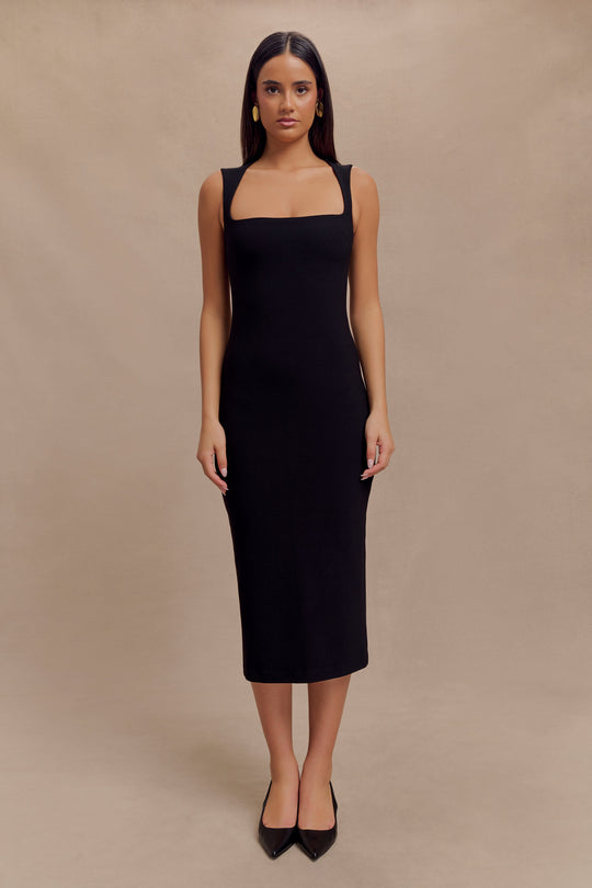 Frida Crepe Midi Dress - Black - View 1 | Shop Formal Dress