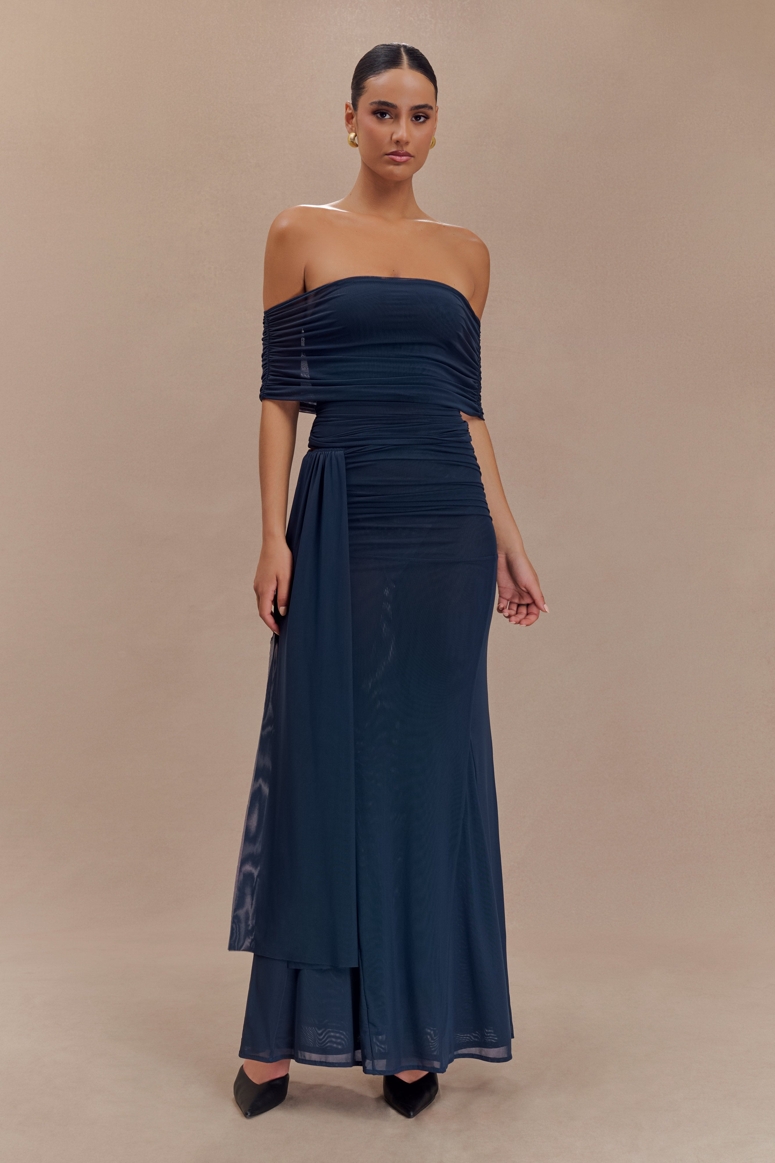 Misa Ekat Sheer Maxi Skirt- Midnight Shibori Mesh