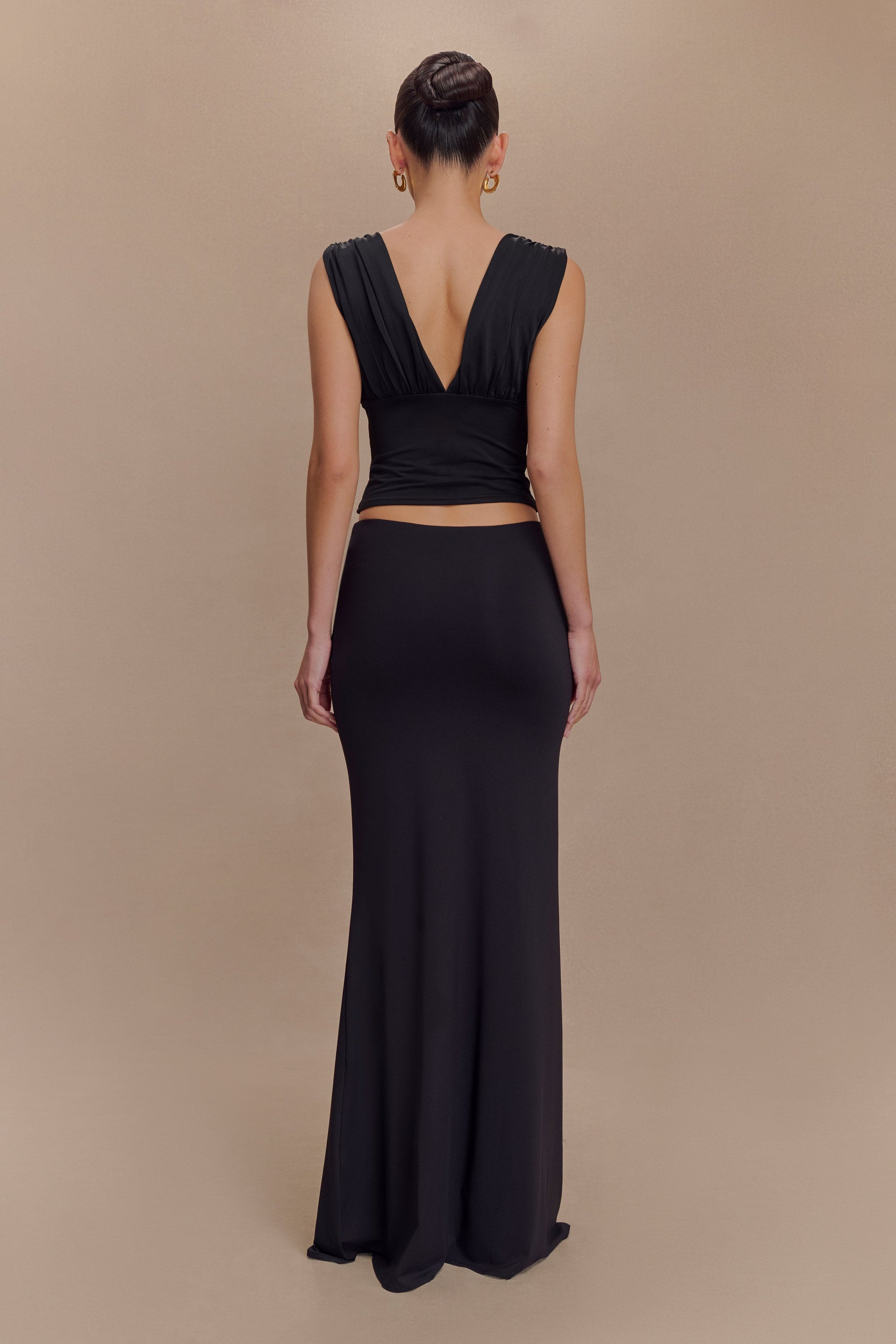 Collective Tops - Kerrigan Slinky Ruched Sleeveless Top - Black sixth image