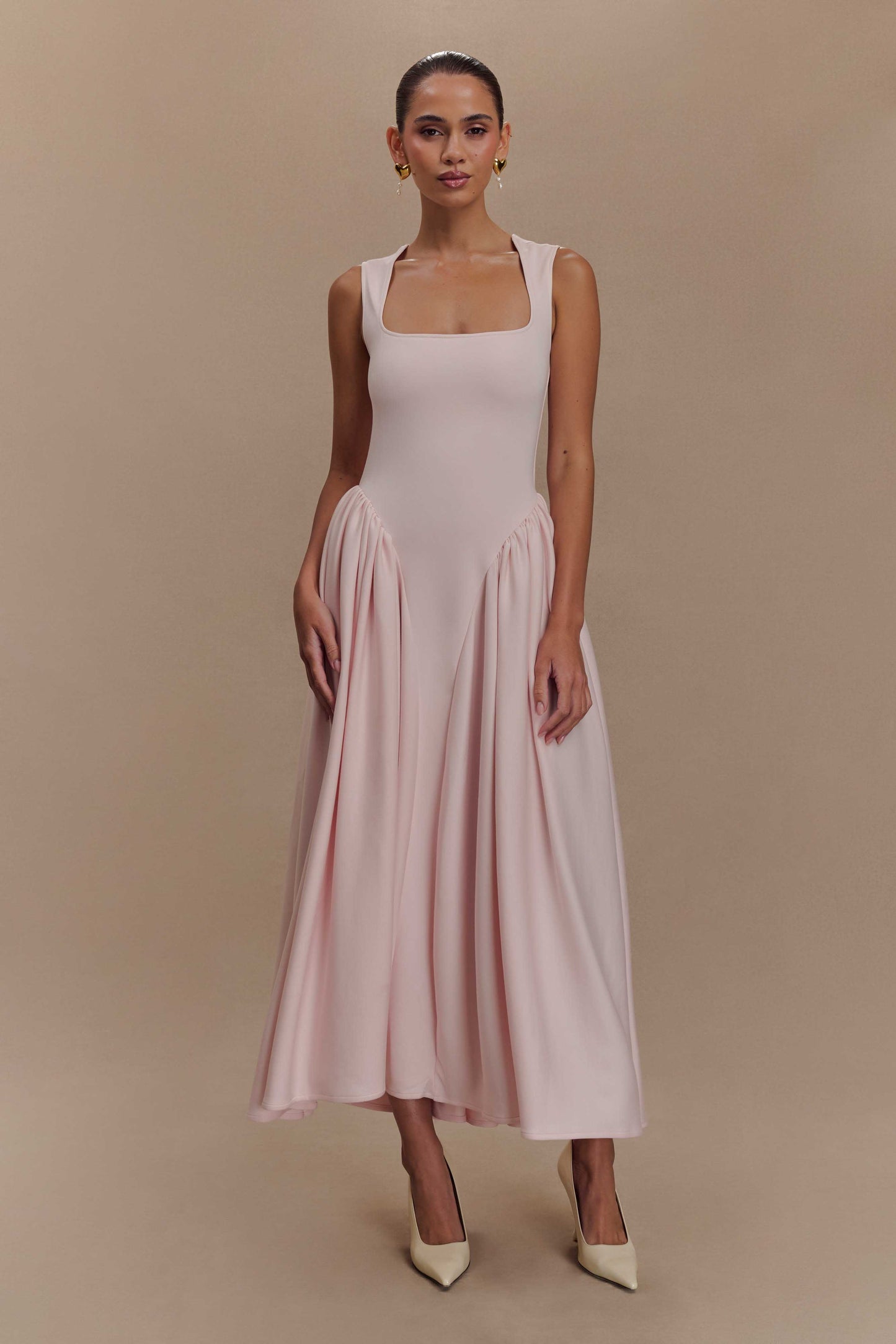 Sharon Scuba Jersey Midi Dress - Ballet Pink