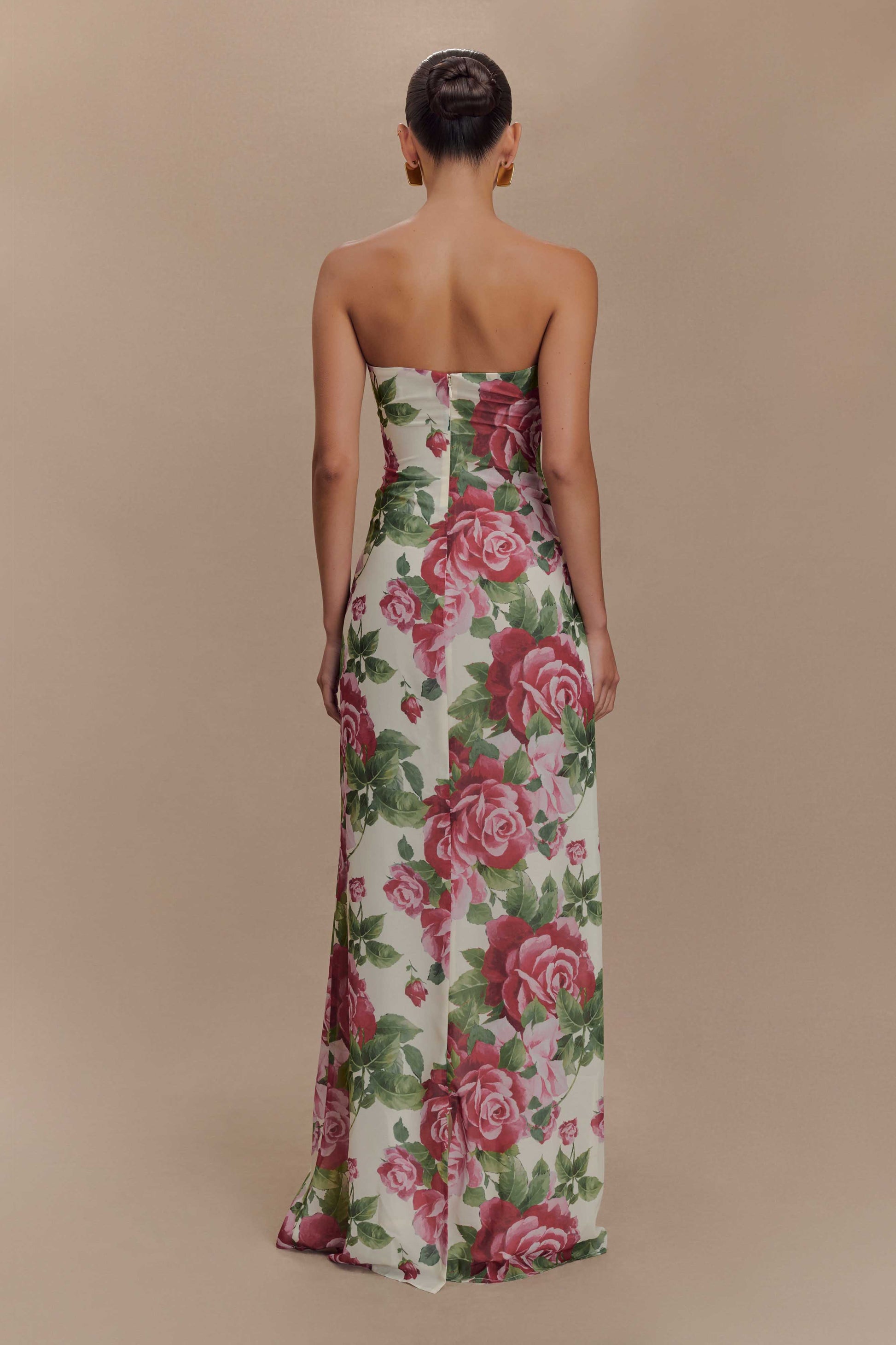 Collective Dress - Ella Strapless Chiffon Maxi Dress - Sonia Rose Print image 3