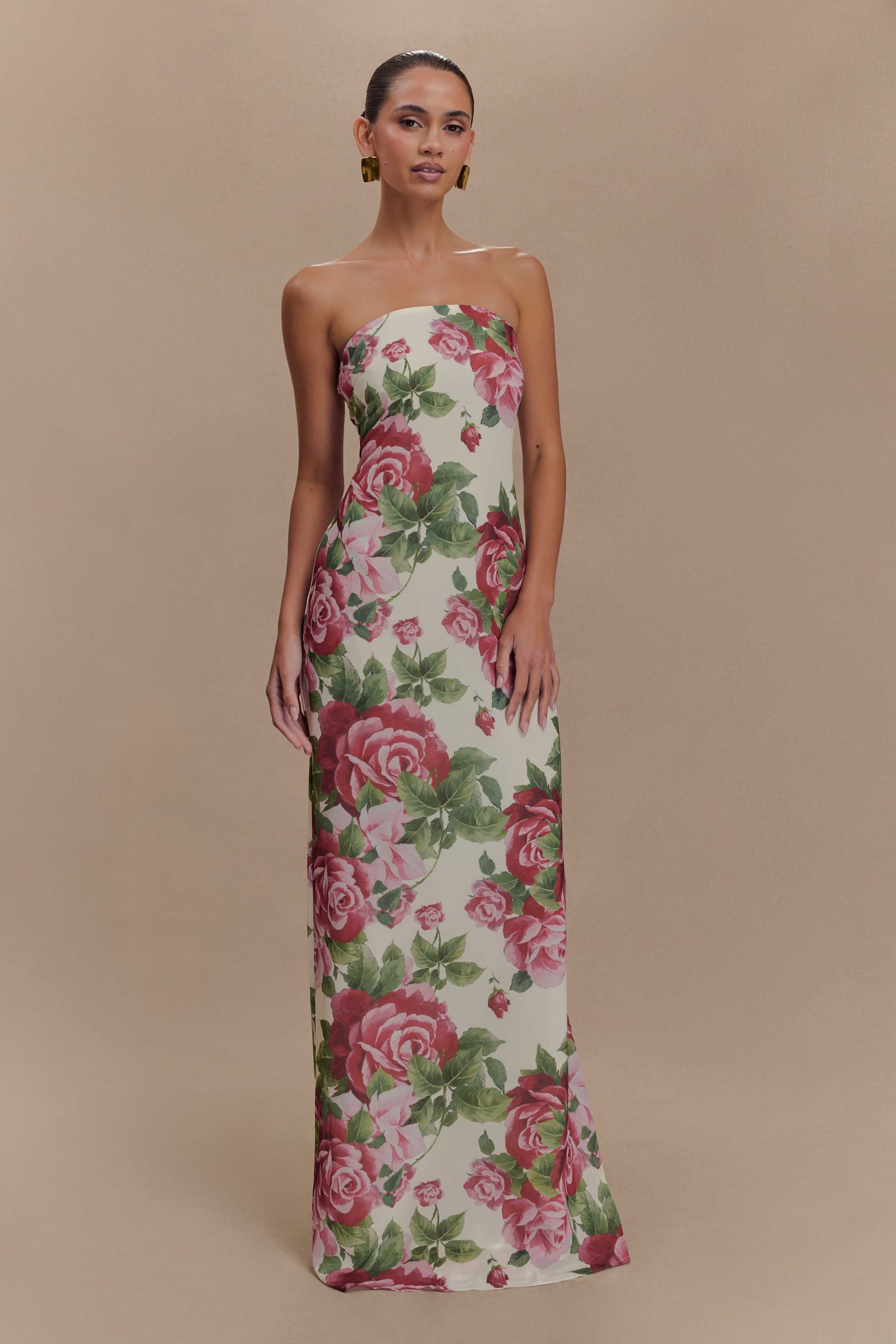 Collective Dress - Ella Strapless Chiffon Maxi Dress - Sonia Rose Print image 6