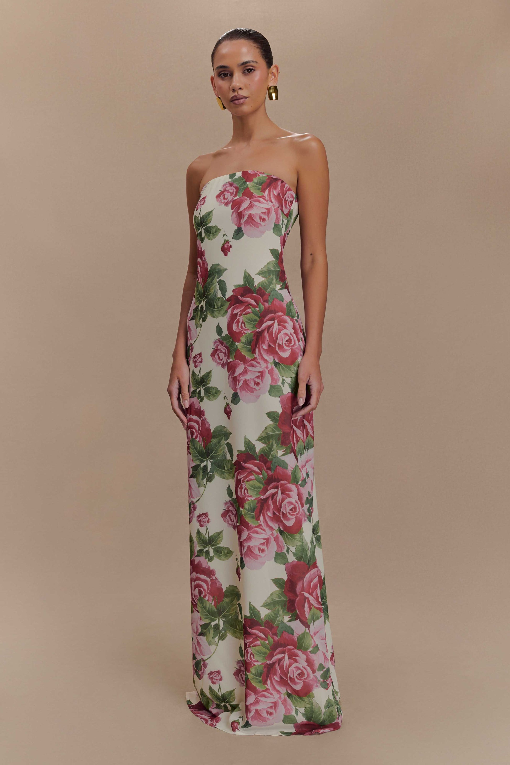 Collective Dress - Ella Strapless Chiffon Maxi Dress - Sonia Rose Print image 5