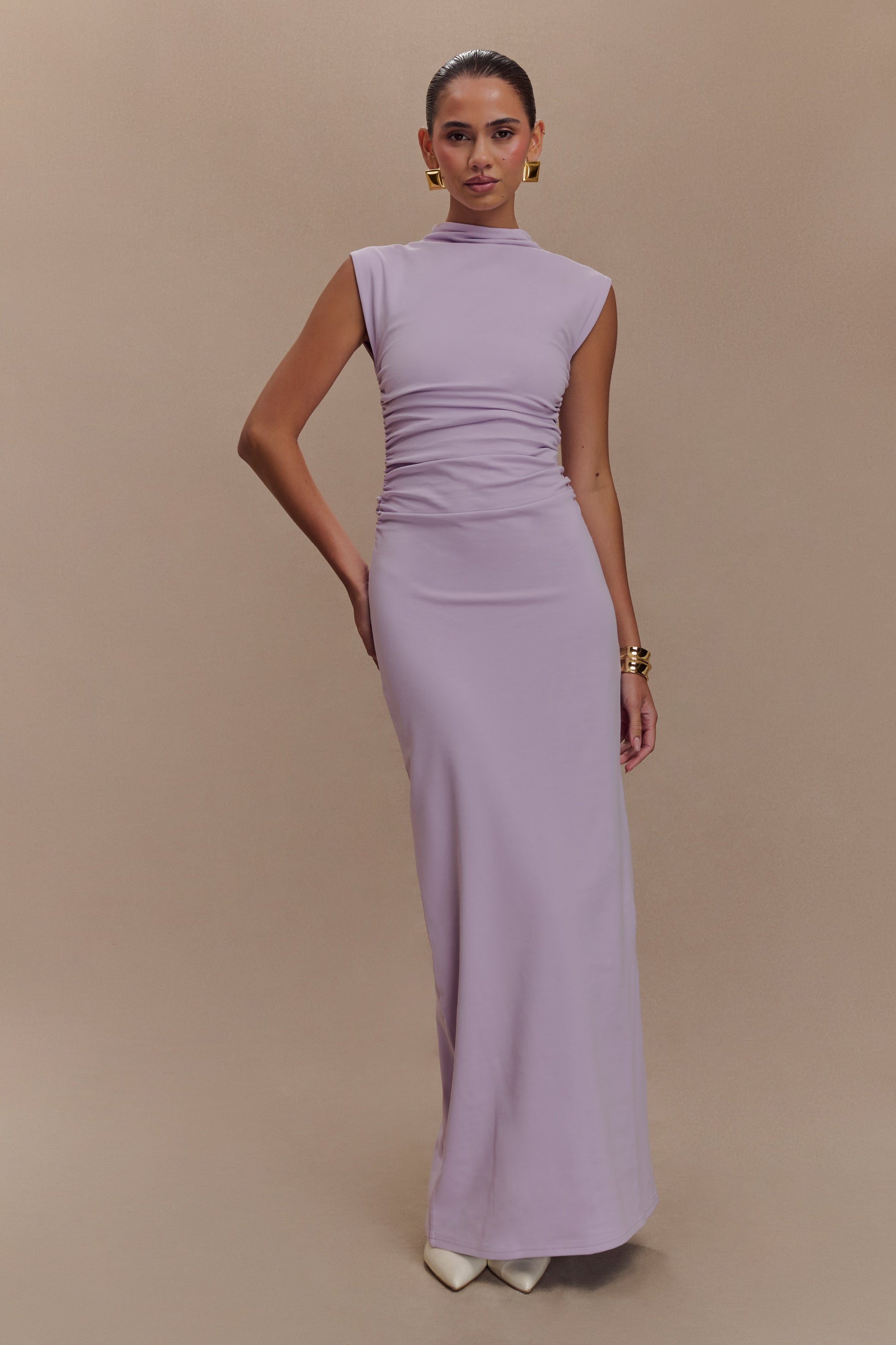 Collective Dress - Elliot High Neck Sleeveless Maxi Dress - Lilac image 1