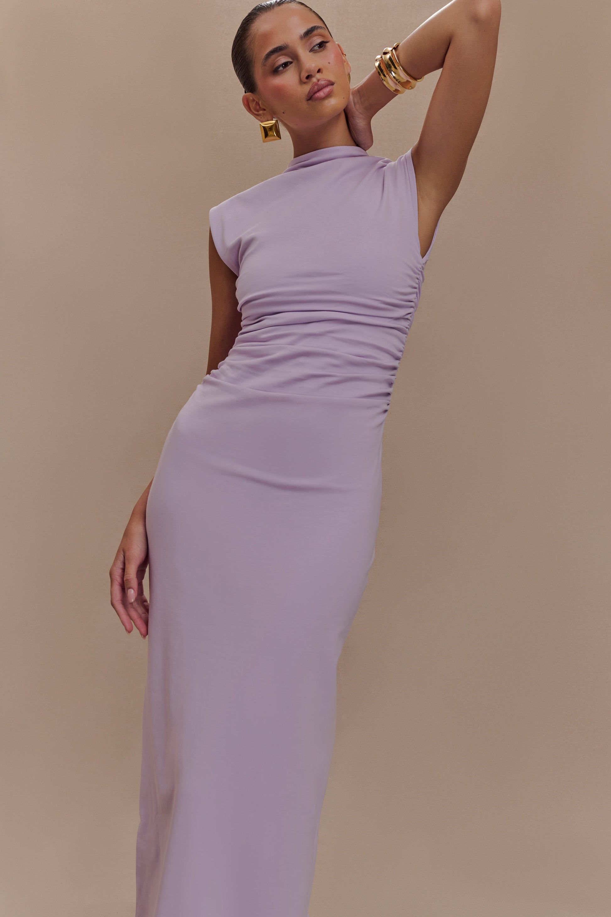 Collective Dress - Elliot High Neck Sleeveless Maxi Dress - Lilac image 4