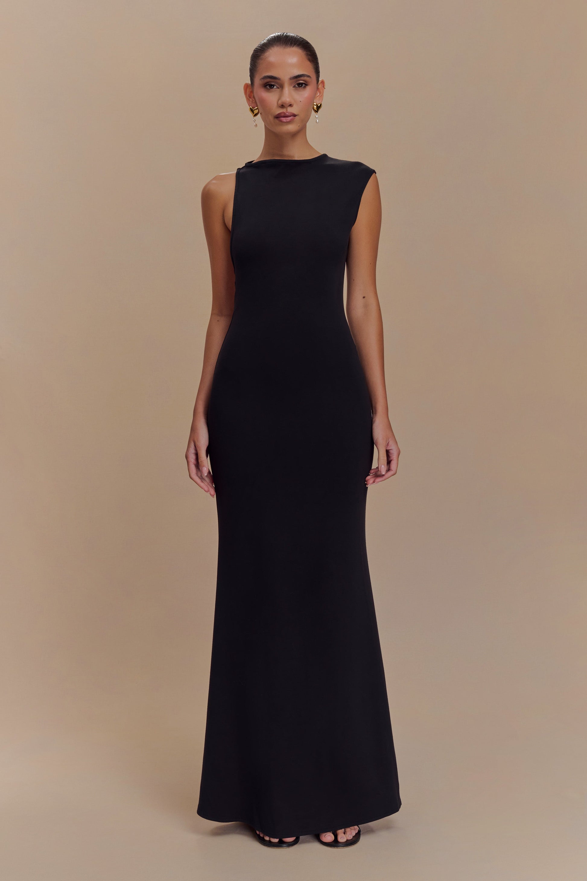 Katerina Scuba Jersey Cut Out Maxi Dress - Black - View 6 | Shop Formal Dress