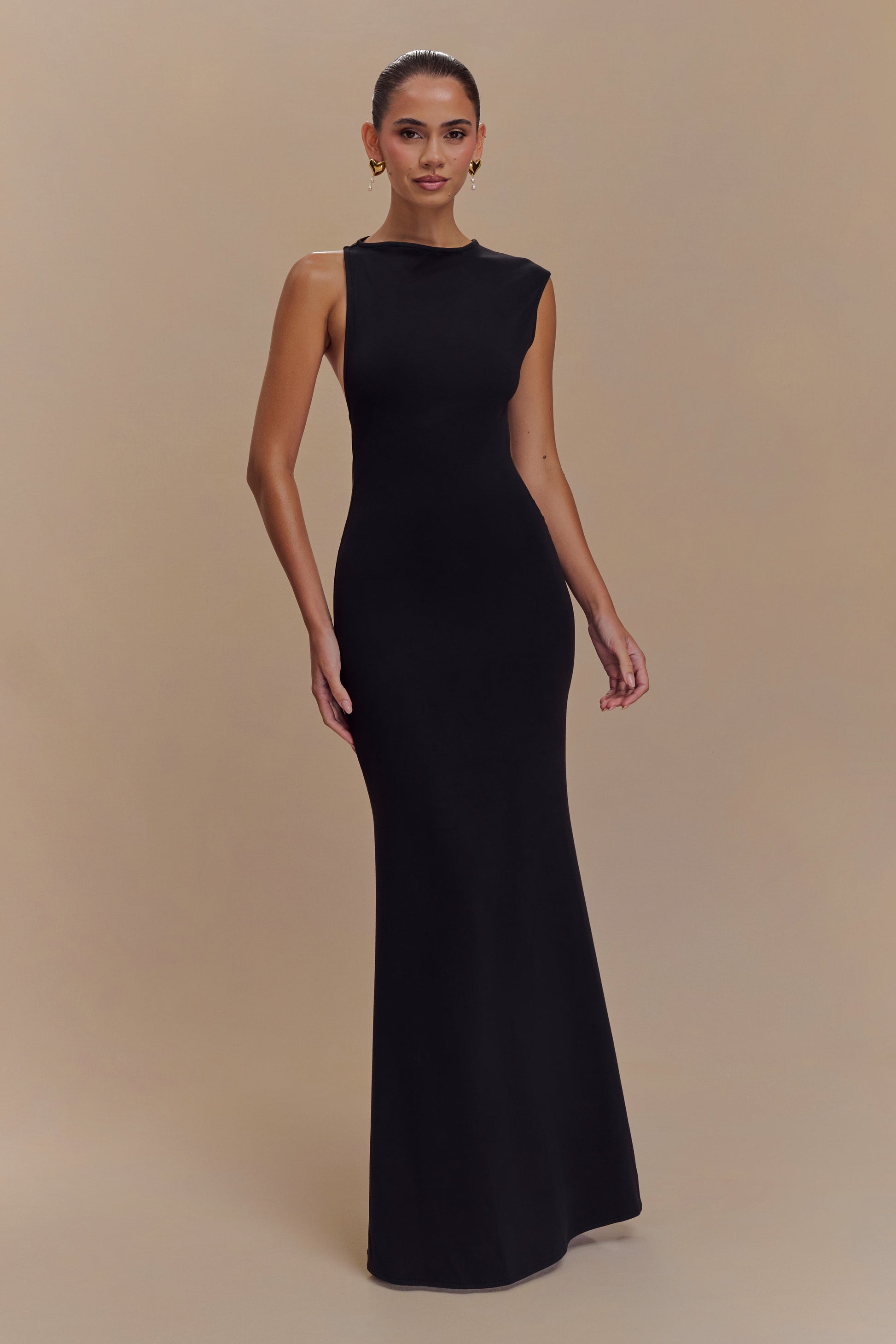 Katerina Scuba Jersey Cut Out Maxi Dress - Black - View 3 | Shop Formal Dress