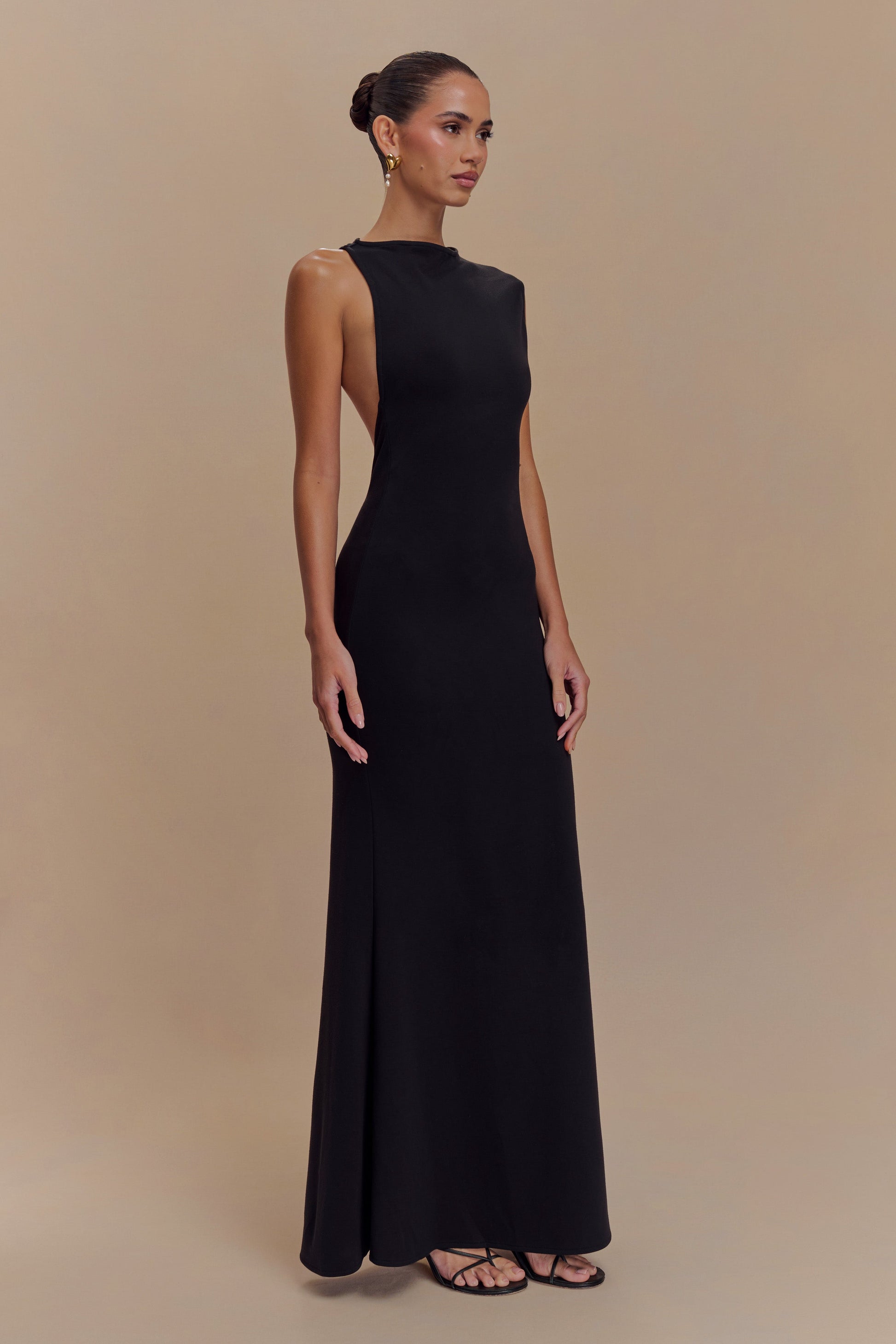 Katerina Scuba Jersey Cut Out Maxi Dress - Black - View 5 | Shop Formal Dress