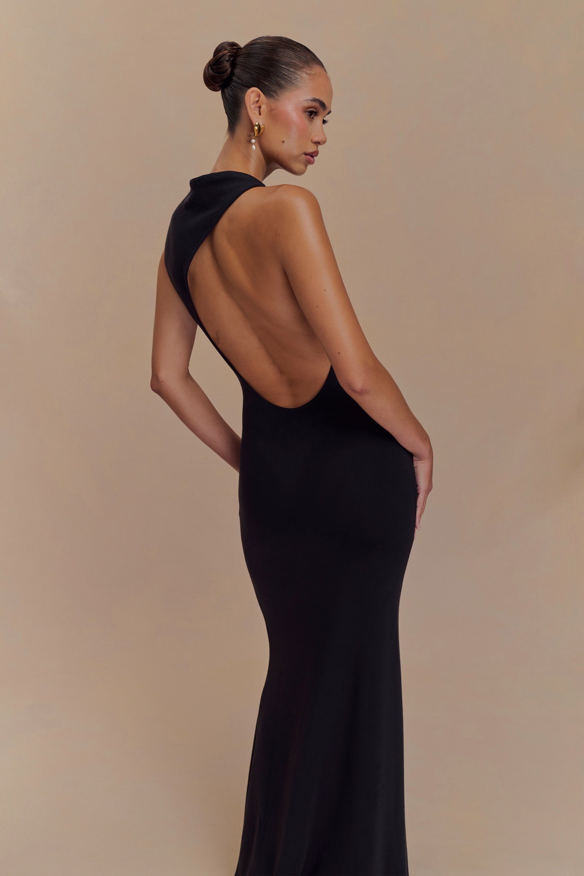 Katerina Scuba Jersey Cut Out Maxi Dress - Black - View 4 | Shop Formal Dress