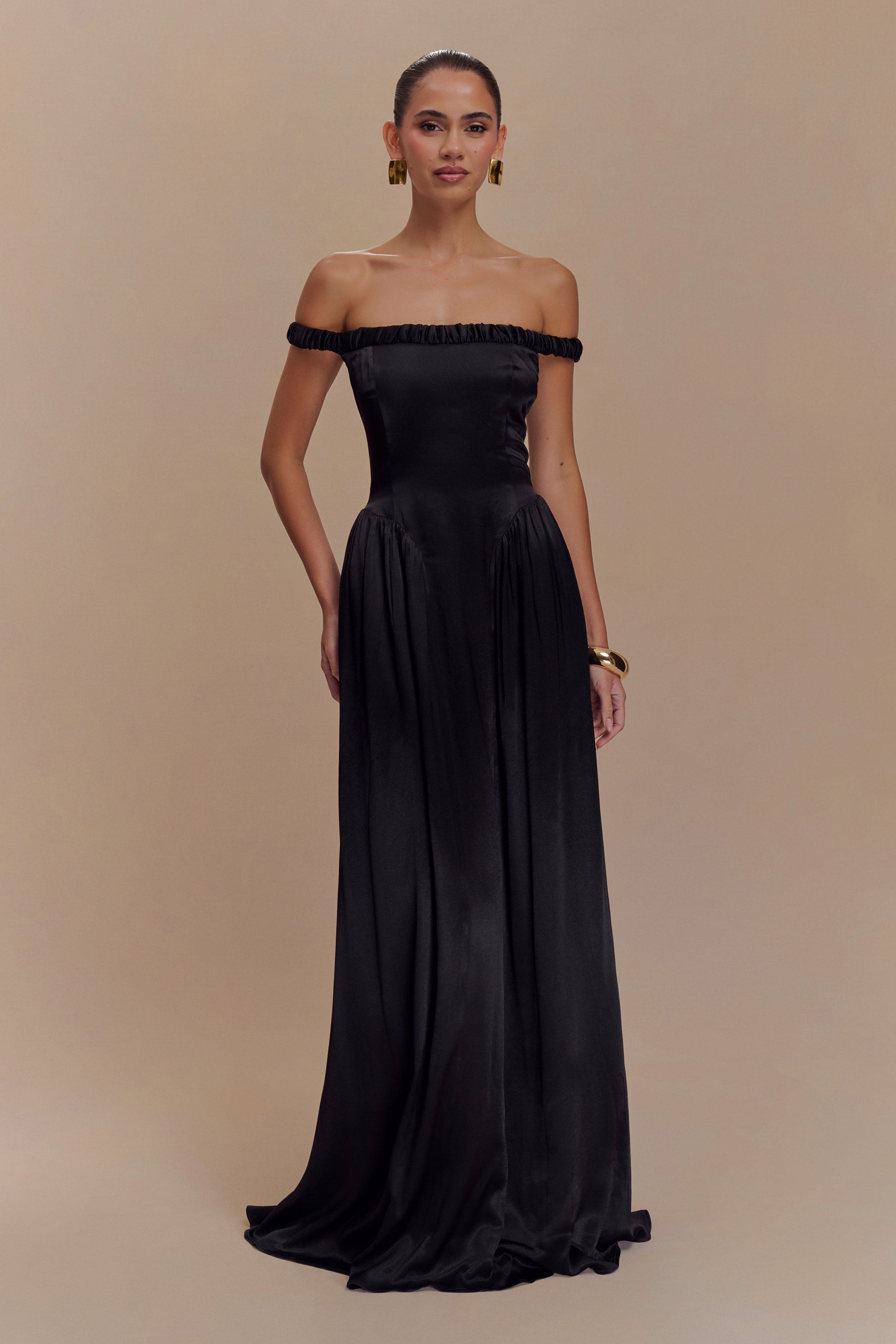 Coco Dropped Waist Maxi Dress - Black - View 2 | Shop Formal Dress