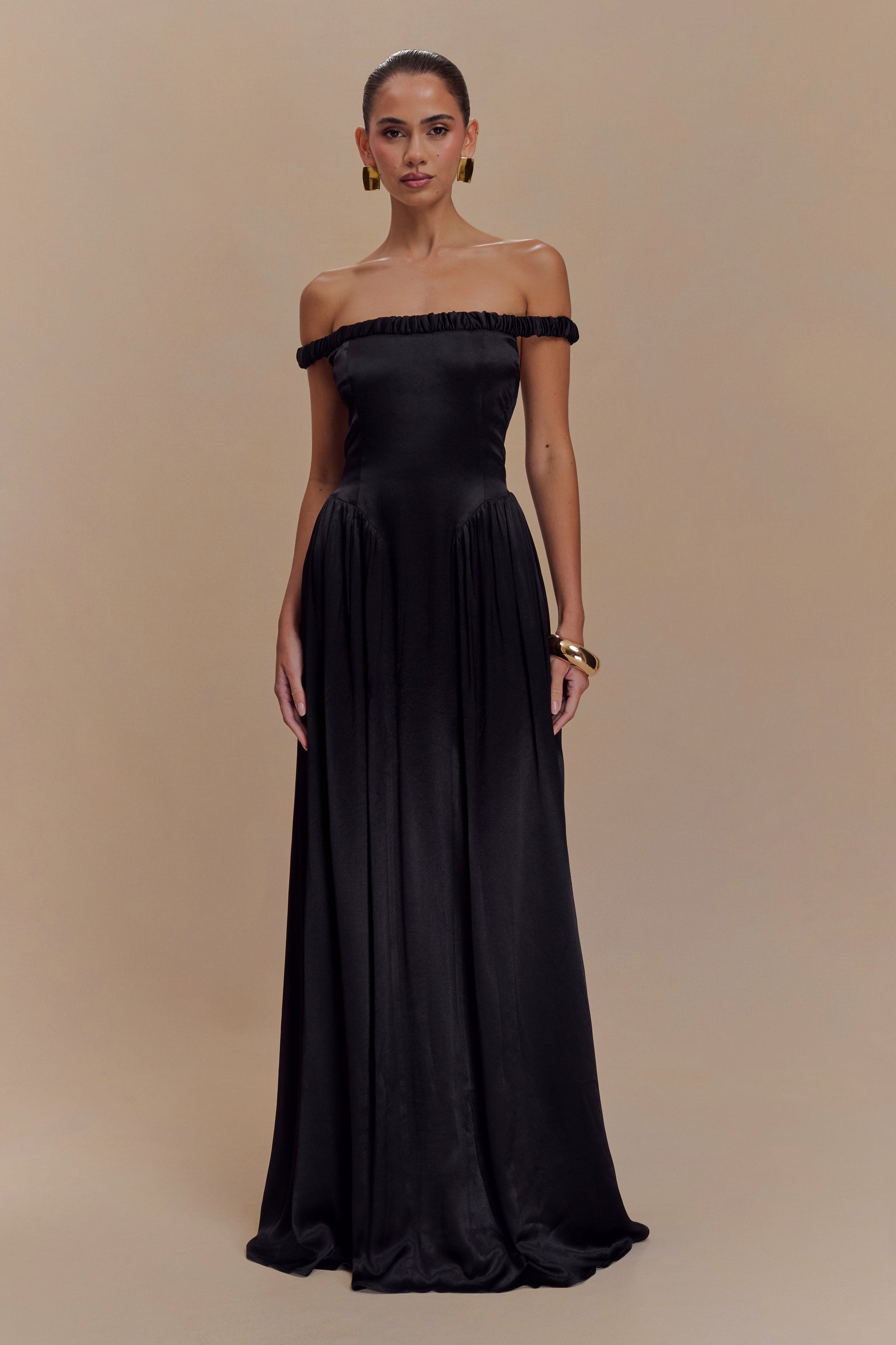 Coco Dropped Waist Maxi Dress - Black - View 6 | Shop Formal Dress