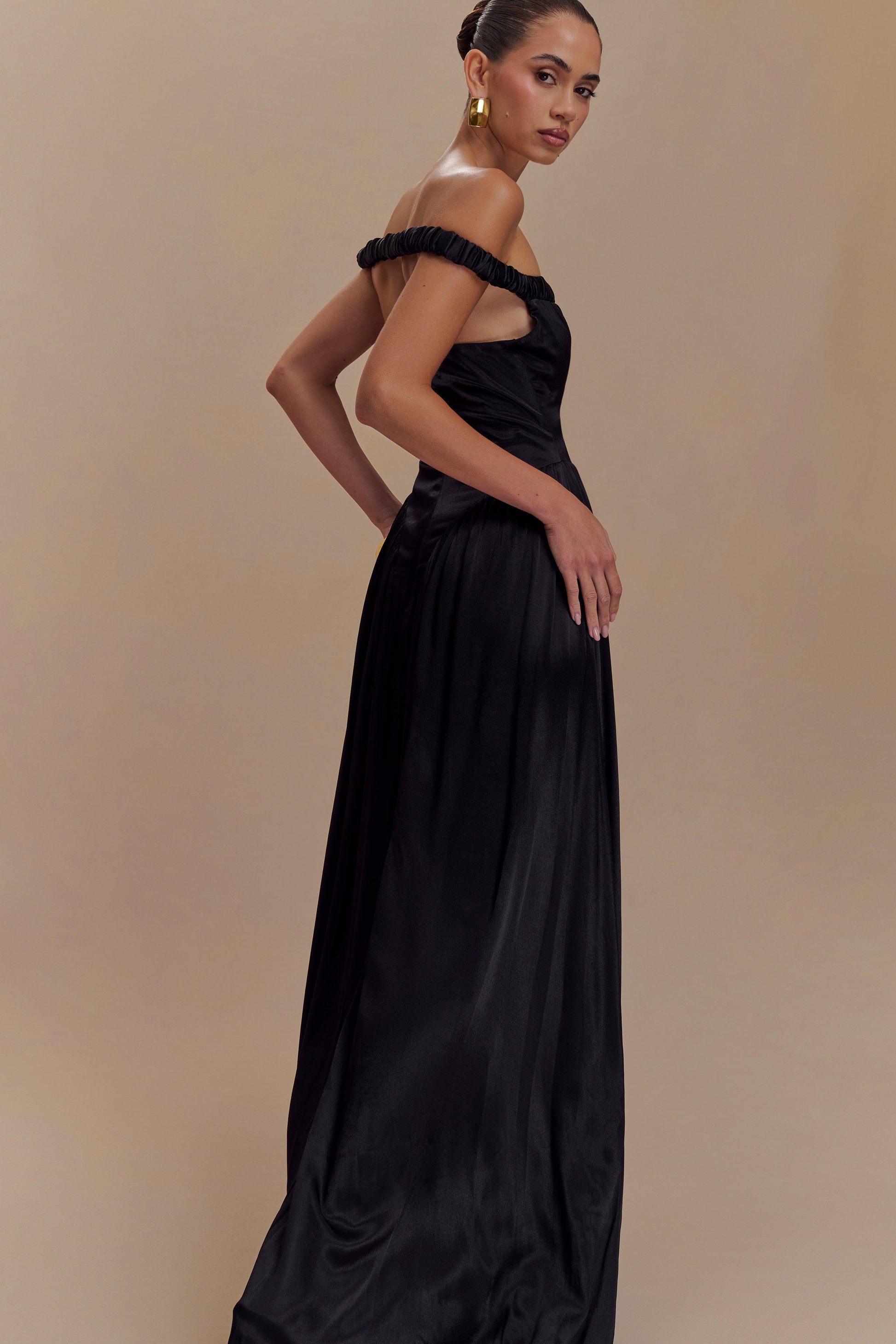 Coco Dropped Waist Maxi Dress - Black - View 5 | Shop Formal Dress
