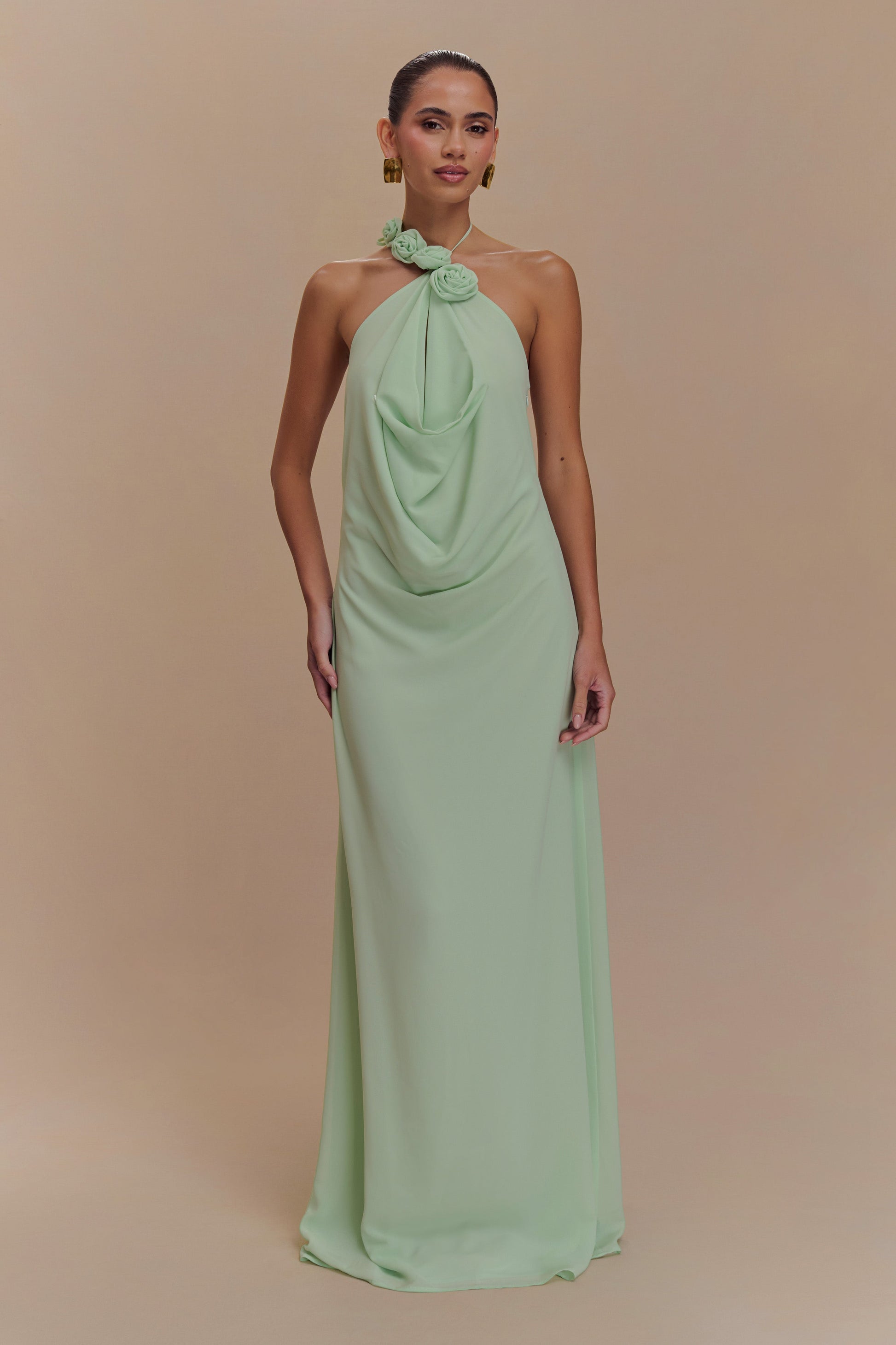 Rosalia Cowl Neck Maxi Dress - Sage - View 1 | Shop Formal Dress