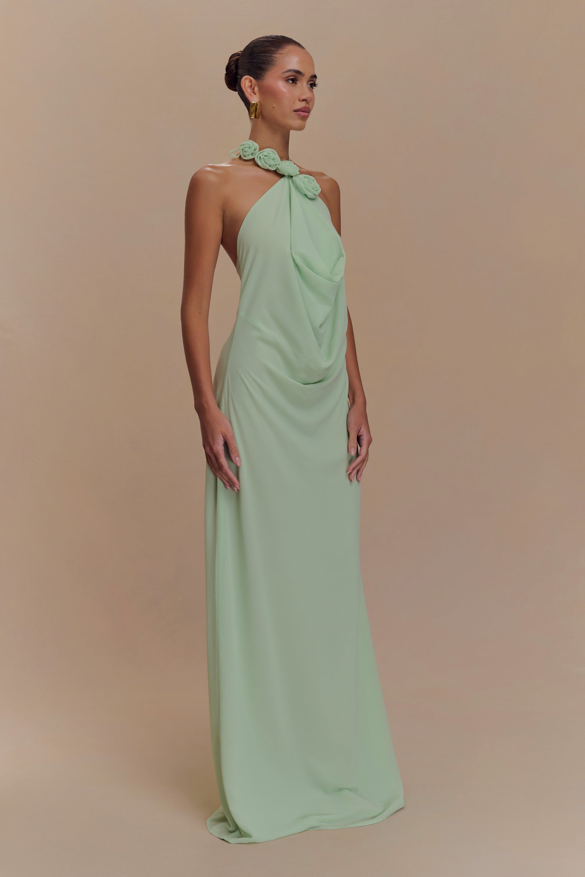 Rosalia Cowl Neck Maxi Dress - Sage - View 5 | Shop Formal Dress