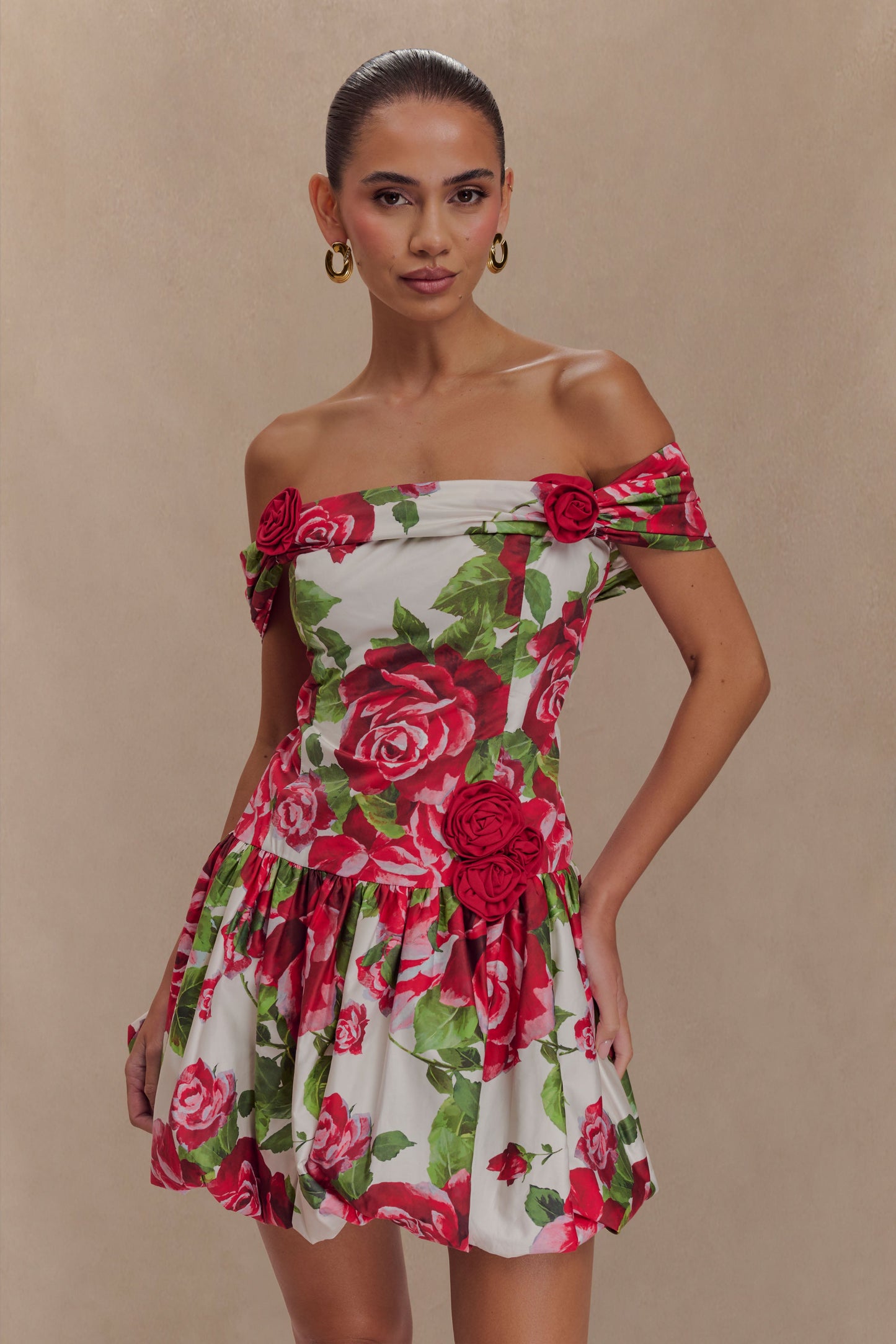 Giovanna Off Shoulder Mini Dress - Sonia Rose Print