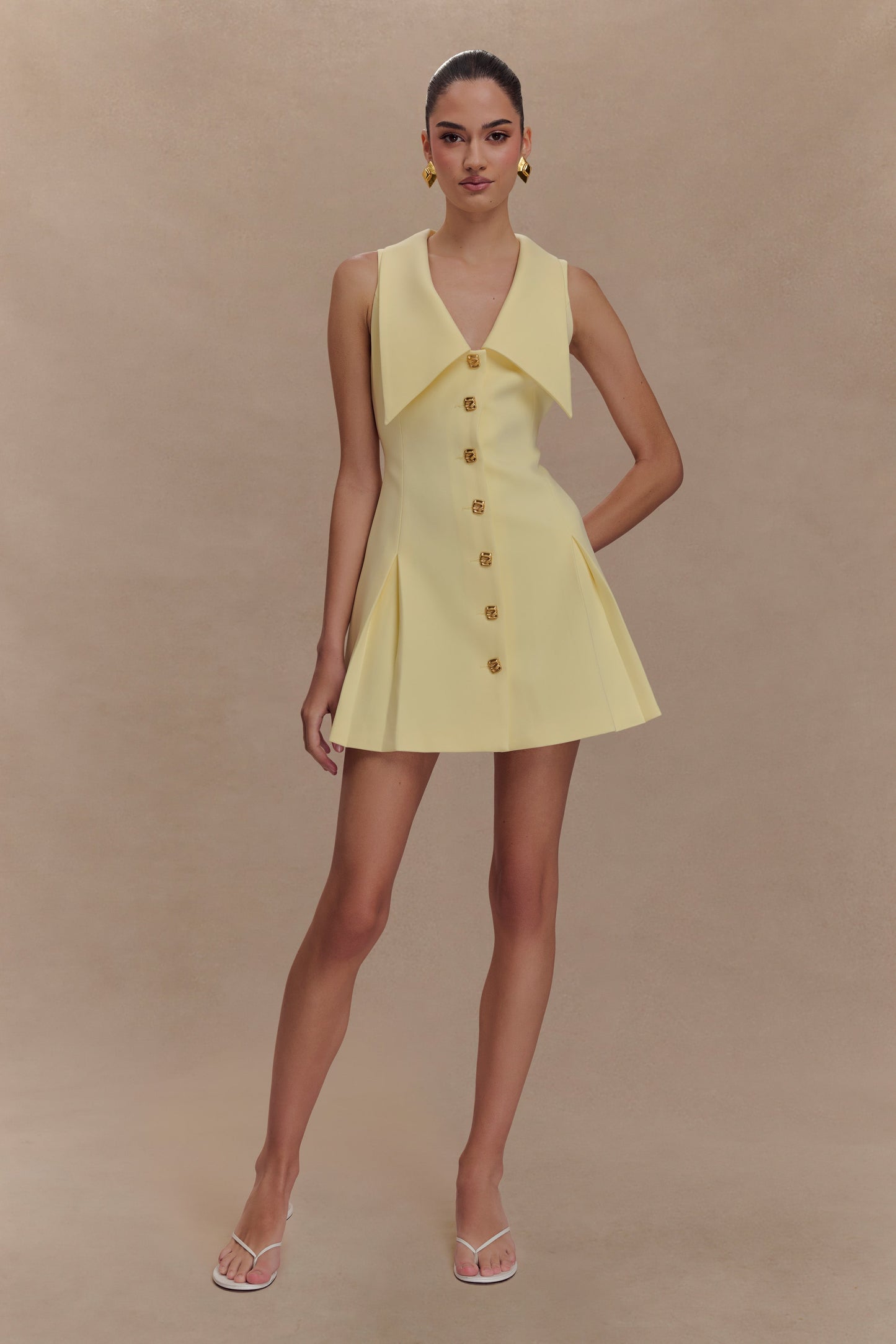 Oli Sleeveless Mini Dress - Lemon