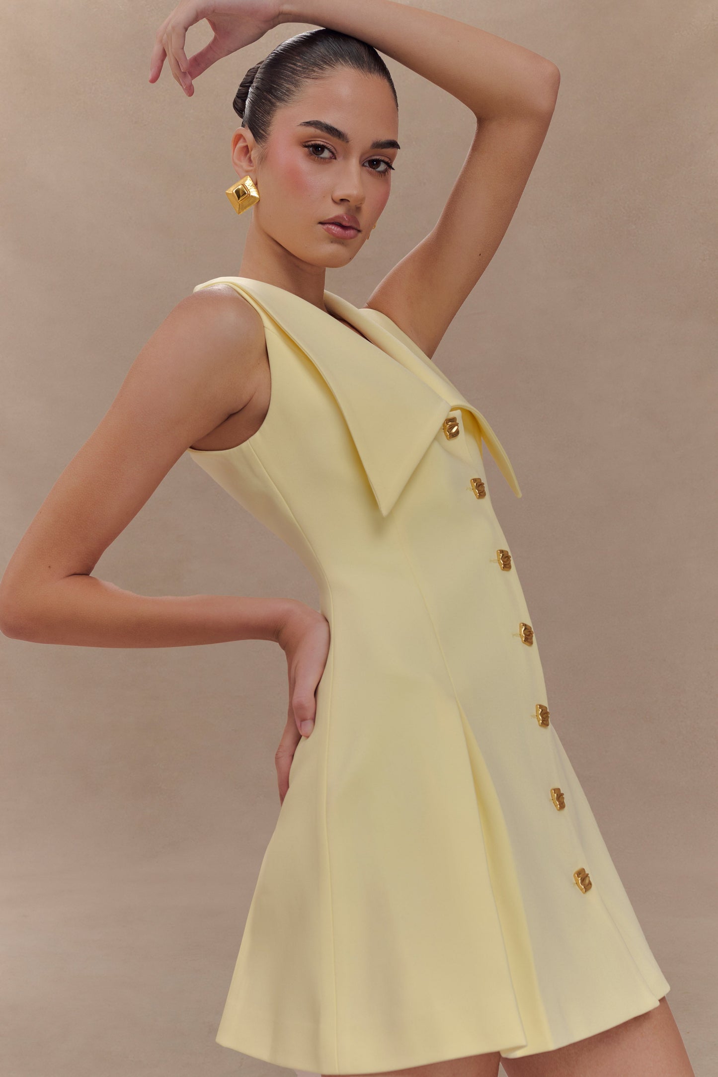 Oli Sleeveless Mini Dress - Lemon