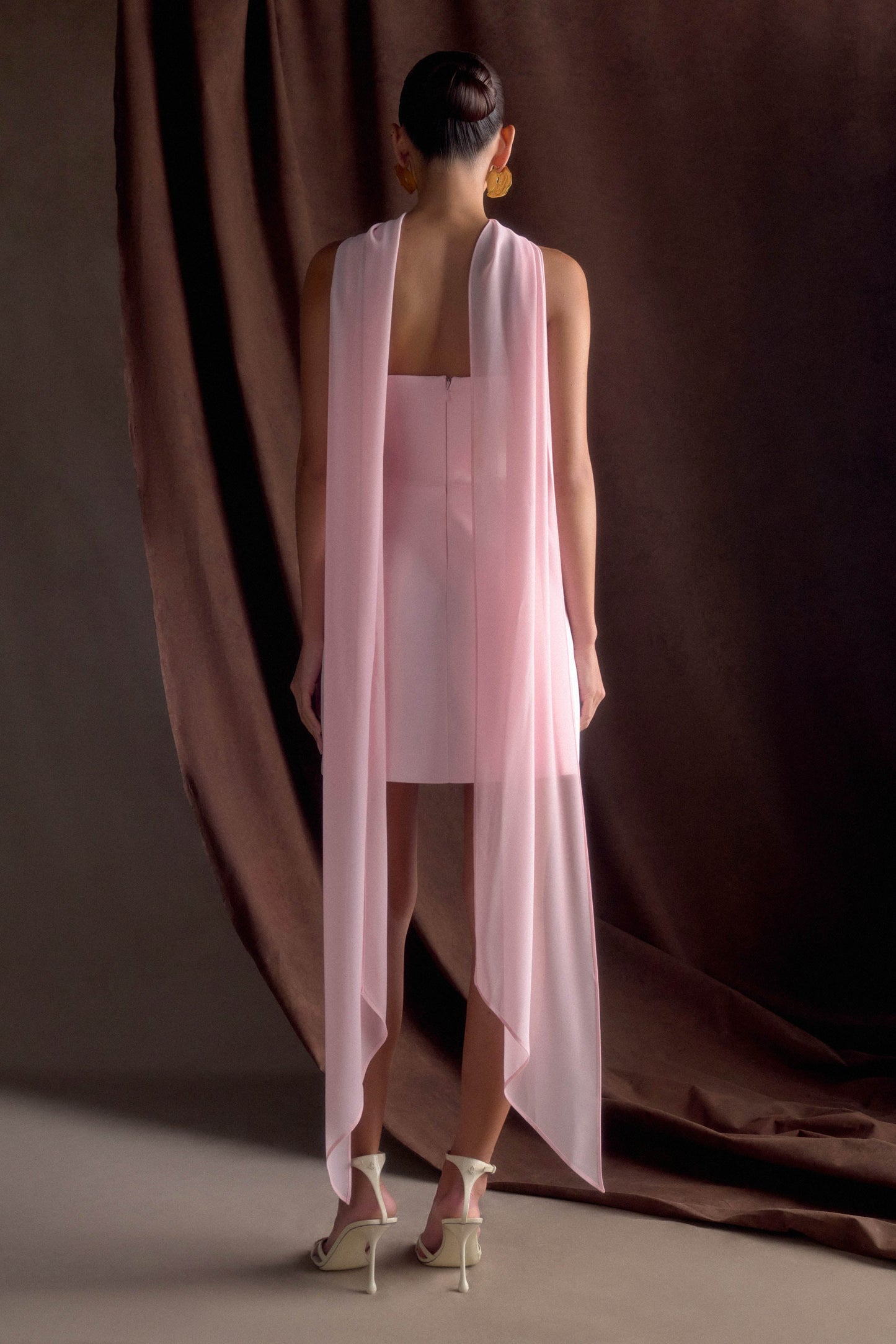 Orellia Strapless Suiting Mini Dress - Soft Pink