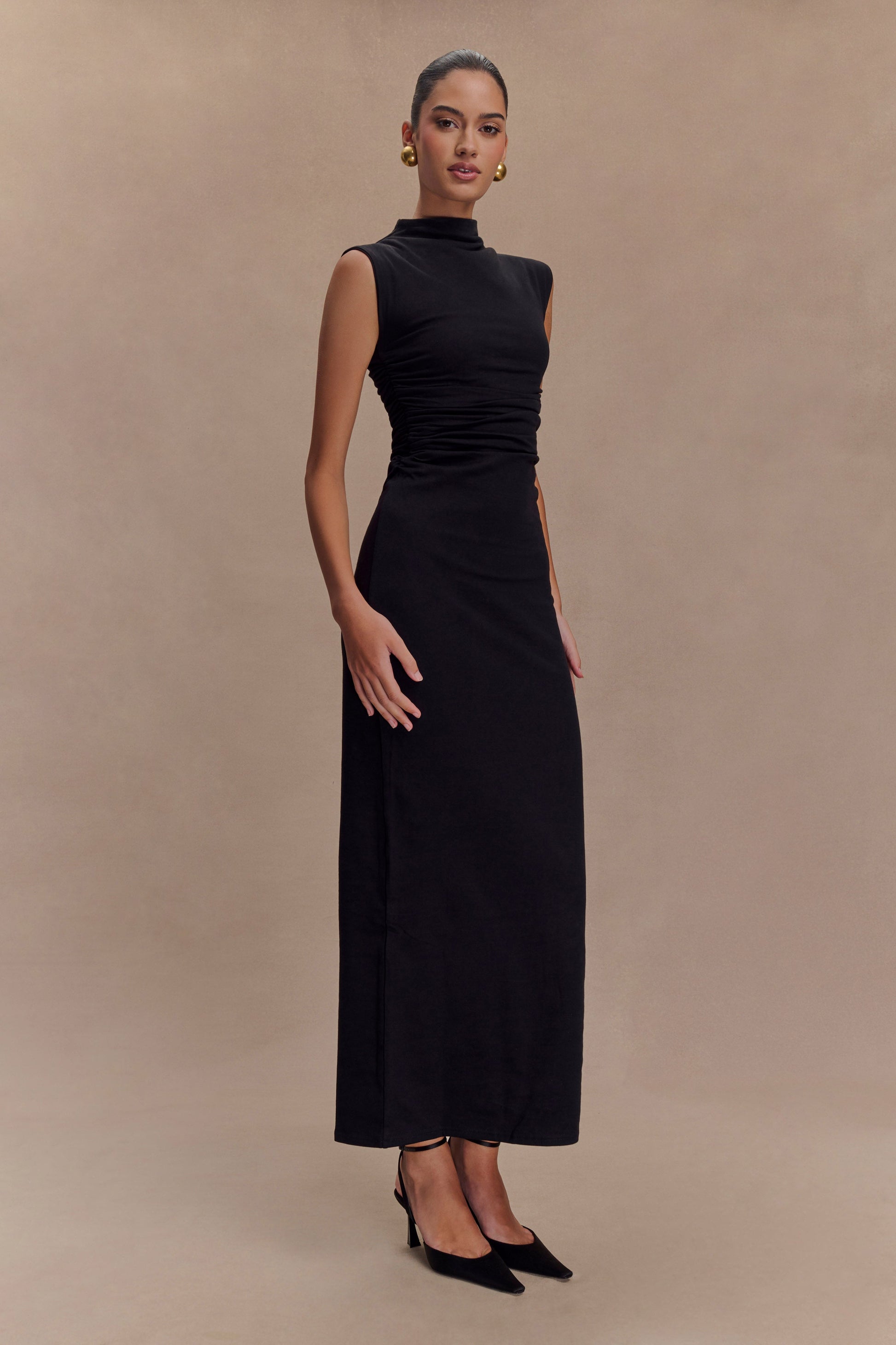 Elliot High Neck Sleeveless Maxi Dress - Black - View 6 | Shop Formal Dress