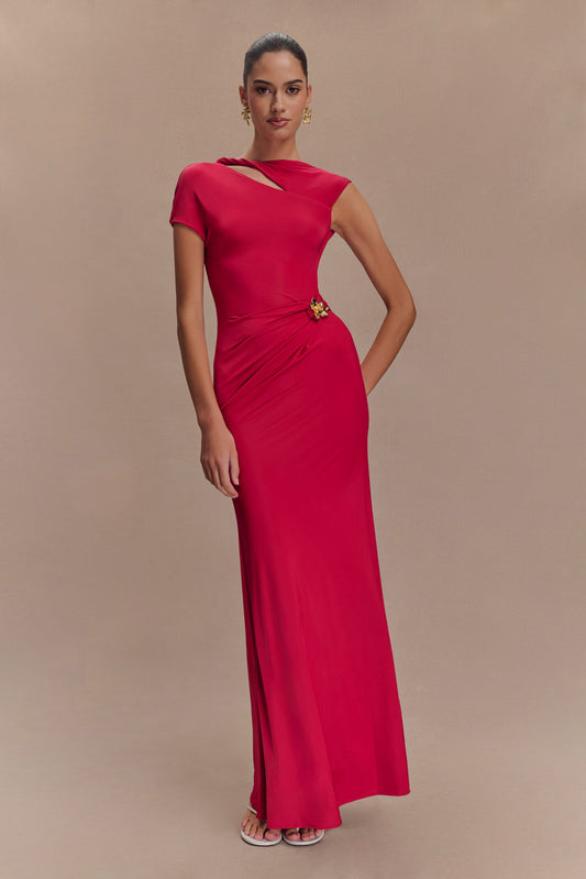 Collective Dress - Kaida Slinky Maxi Dress With Hardware - Fuchsia Pink image 1
