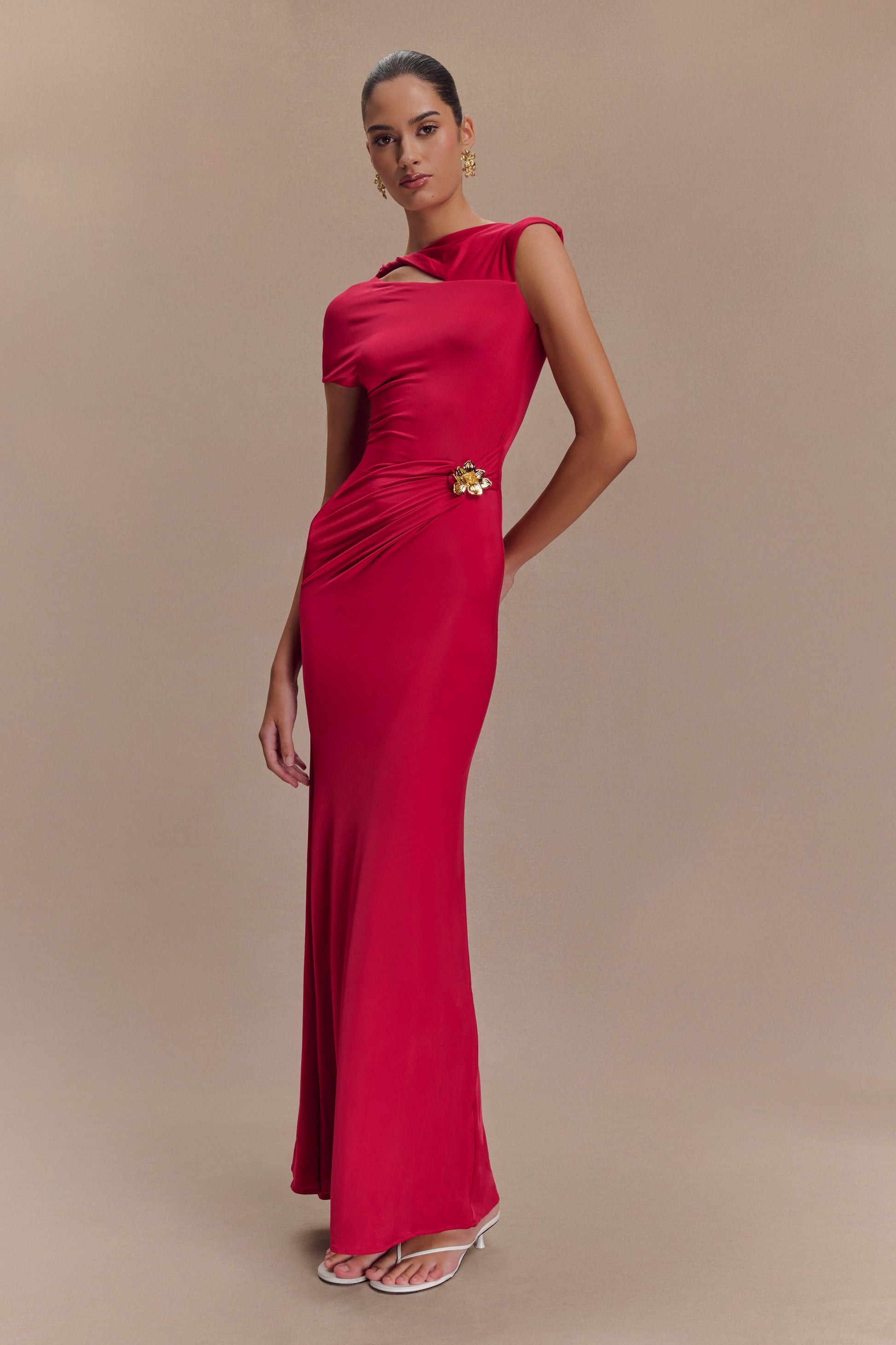 Collective Dress - Kaida Slinky Maxi Dress With Hardware - Fuchsia Pink image 4