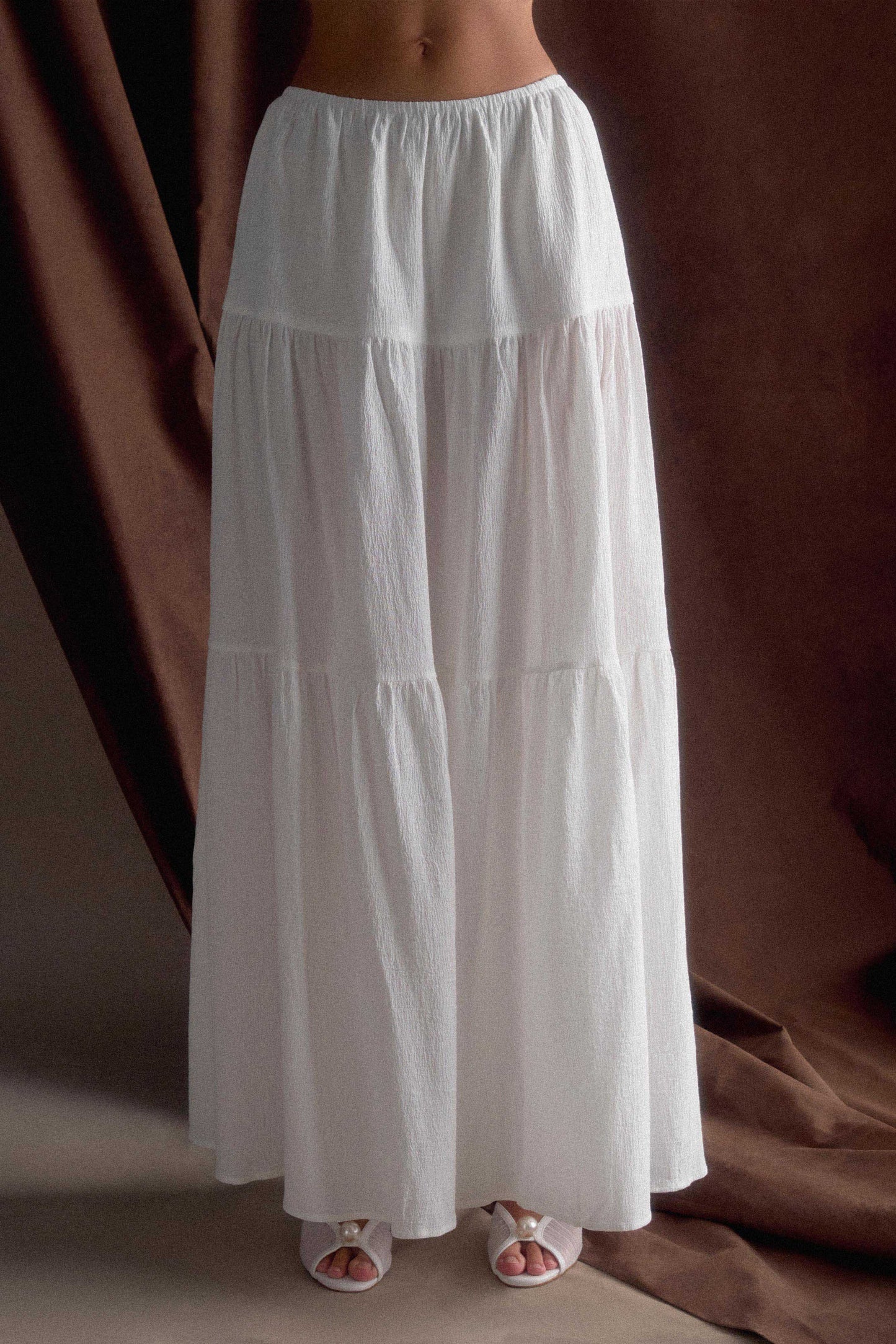 Jacinda Cotton Maxi Skirt - White