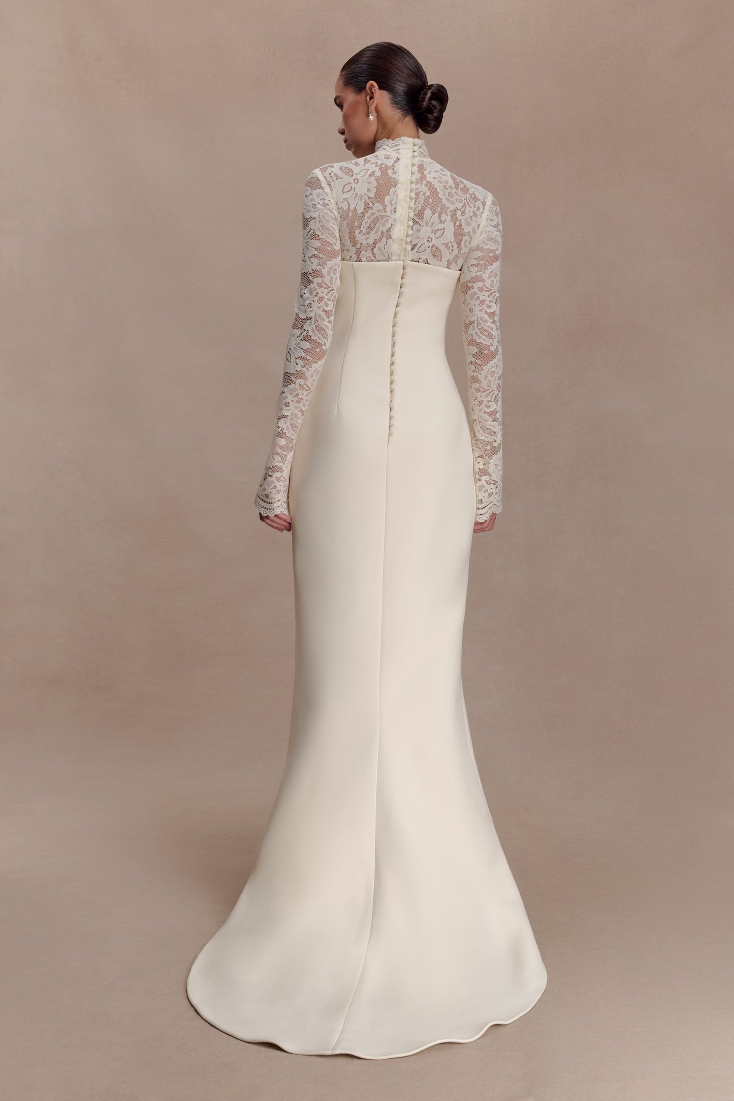 Aurelie Long Sleeve Lace Maxi Dress - Ivory