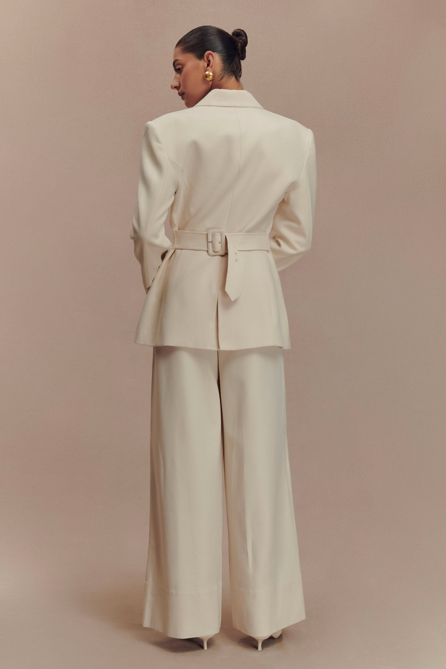 Mila Straight Leg Suiting Pant - Buttermilk