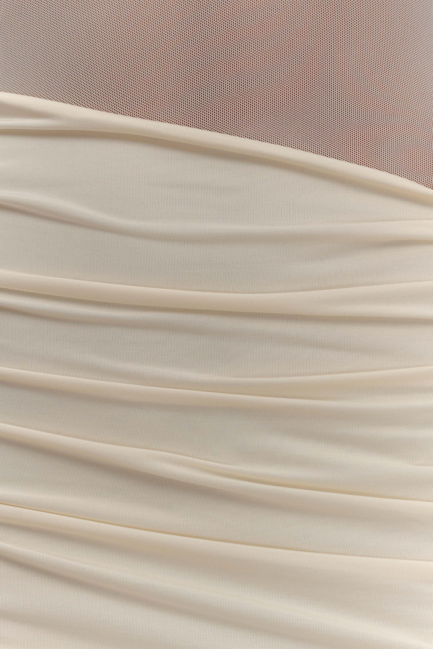 Dallas One Shoulder Mesh Maxi Dress - Ivory