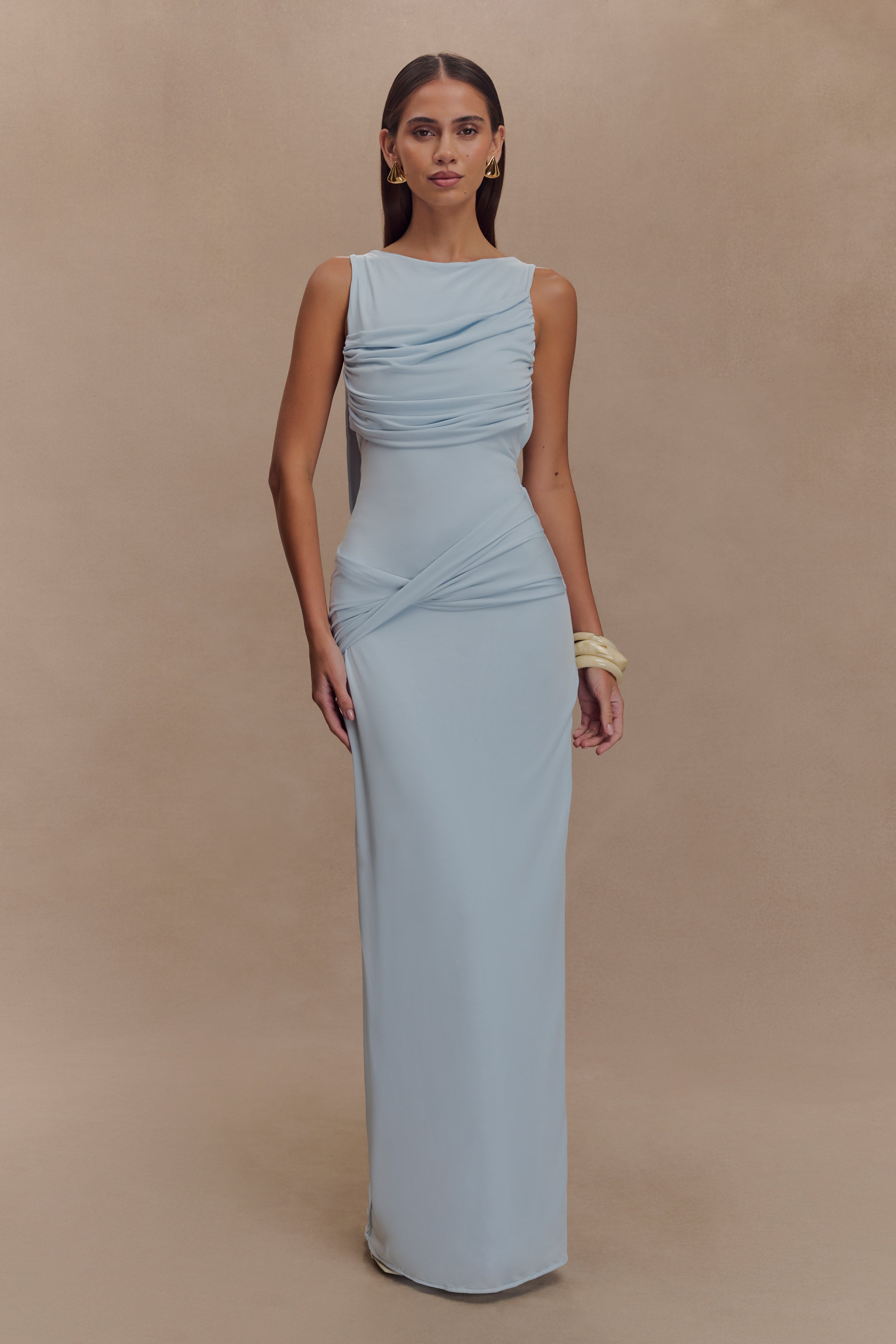 Henley Slinky Drape Maxi Dress