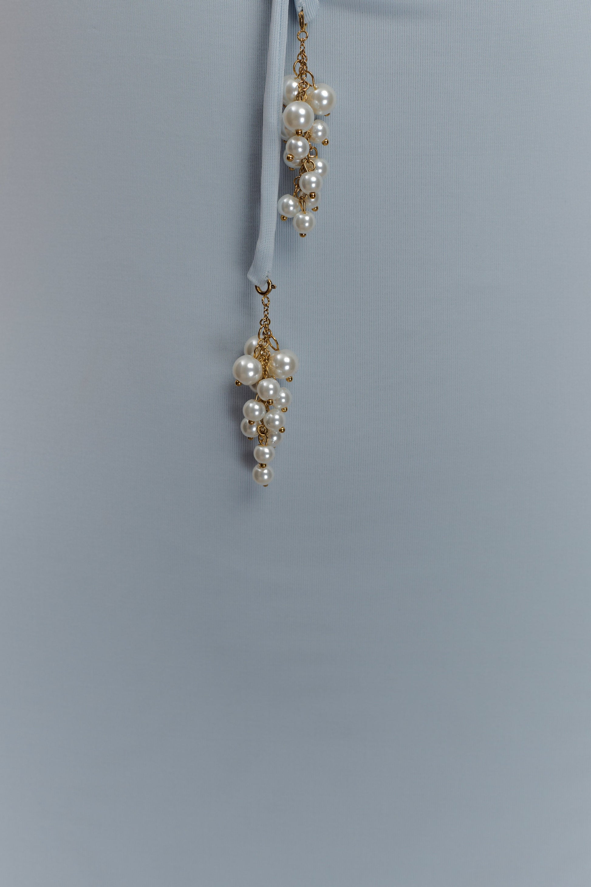 Beryl Slinky Maxi Dress With Pearls - Pale Blue - View 5 | Shop Formal Dress