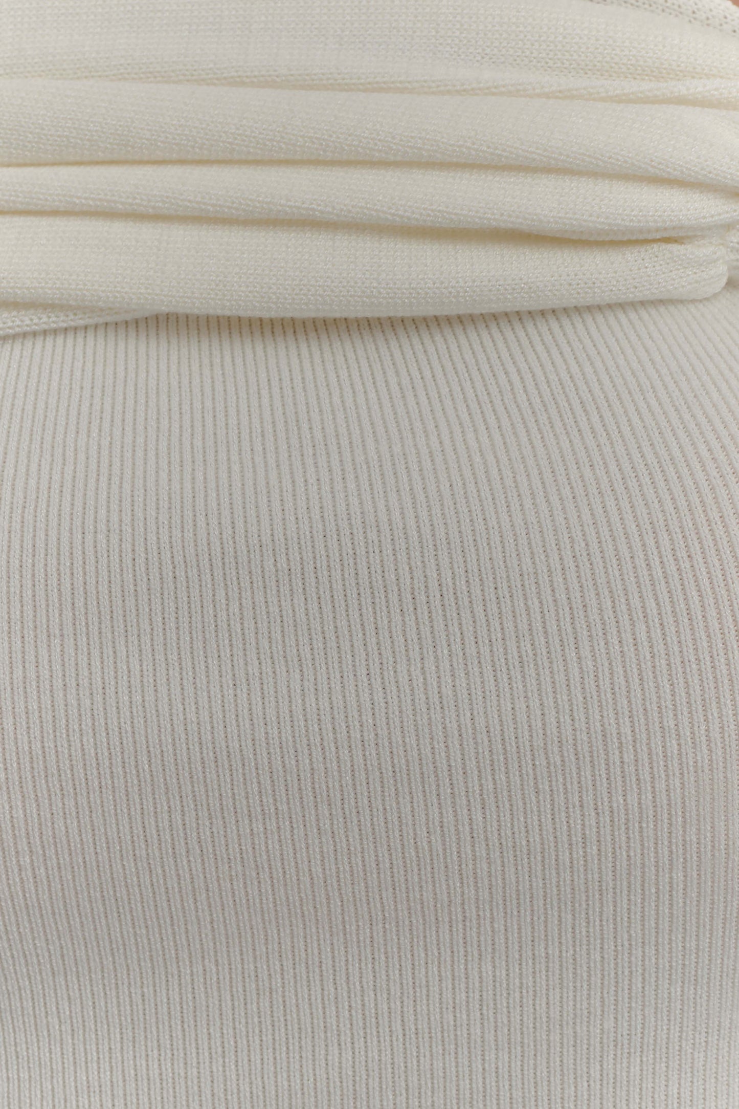 Irene Gathered Knit Top - Ivory