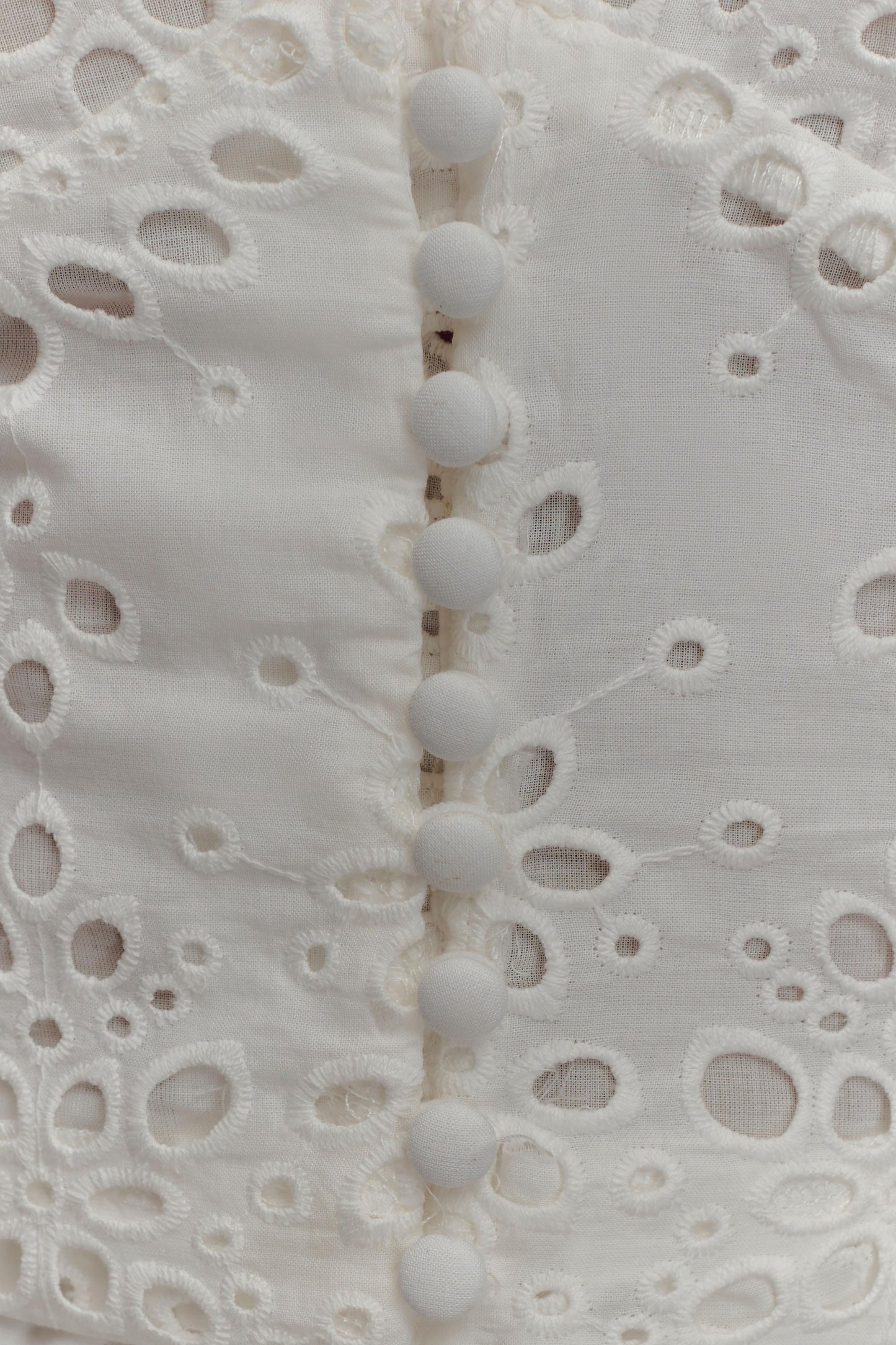 Arla Sleeveless Broderie Top - White