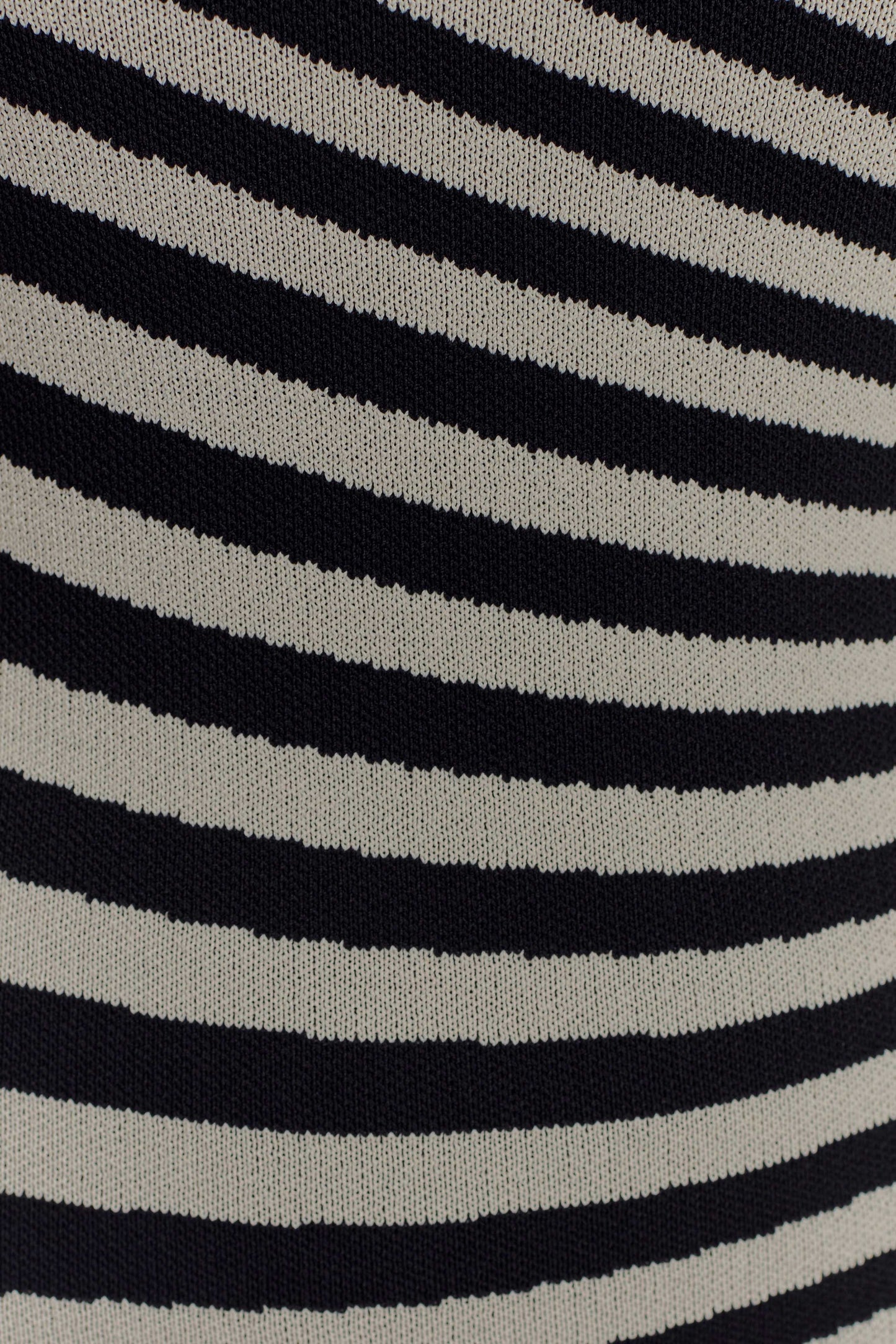 Raven Striped Knit Midi Dress - Black/White