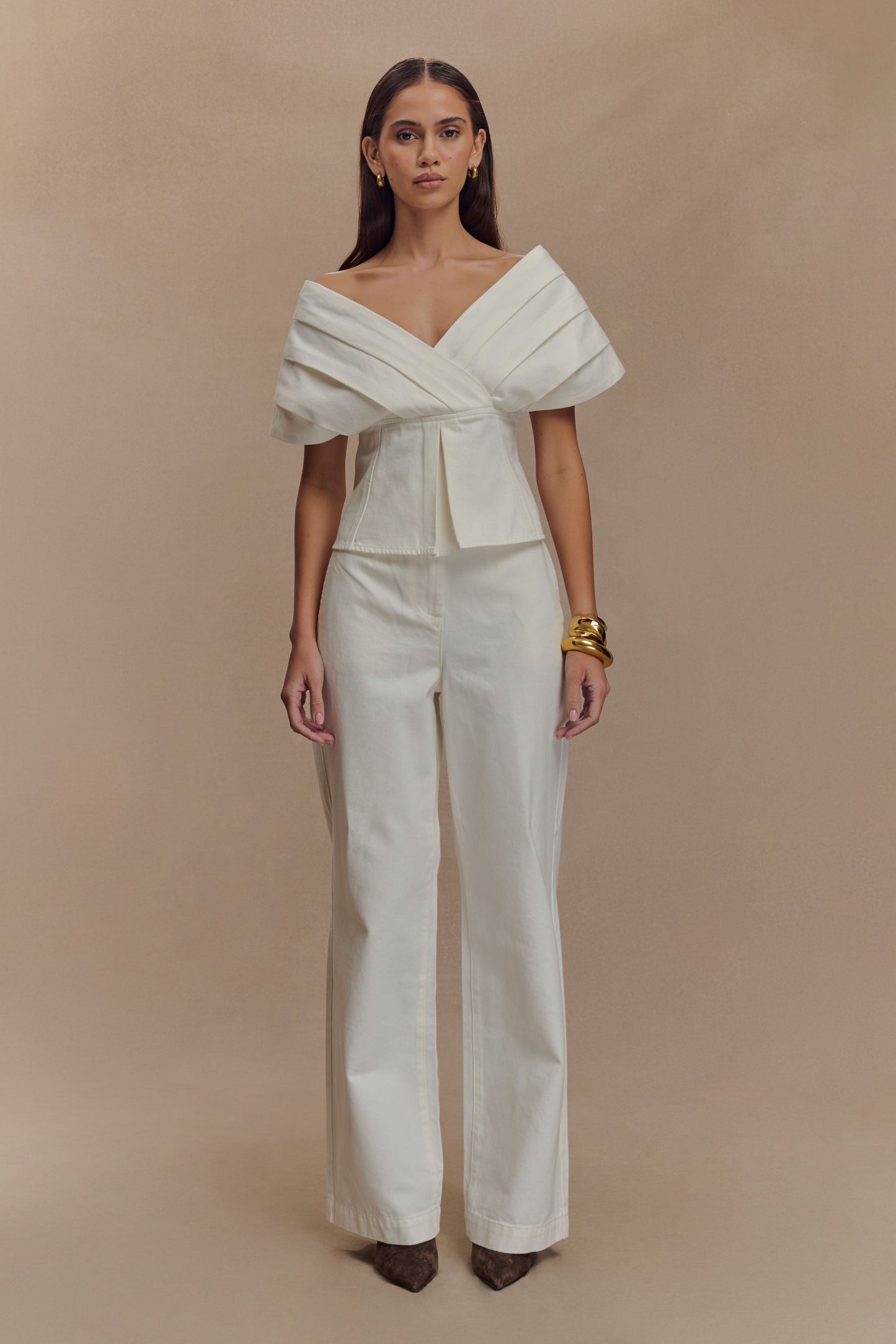 Rayne Wide Leg Denim Jeans - White