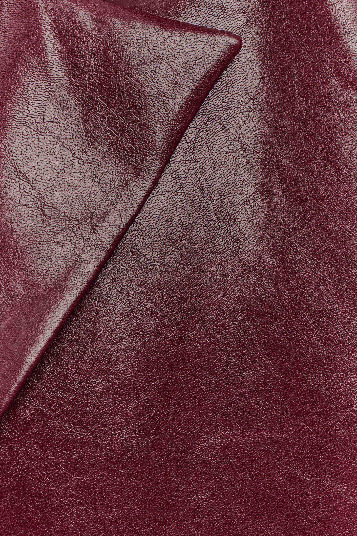 Deborah Faux Leather Coat - Cherry Red