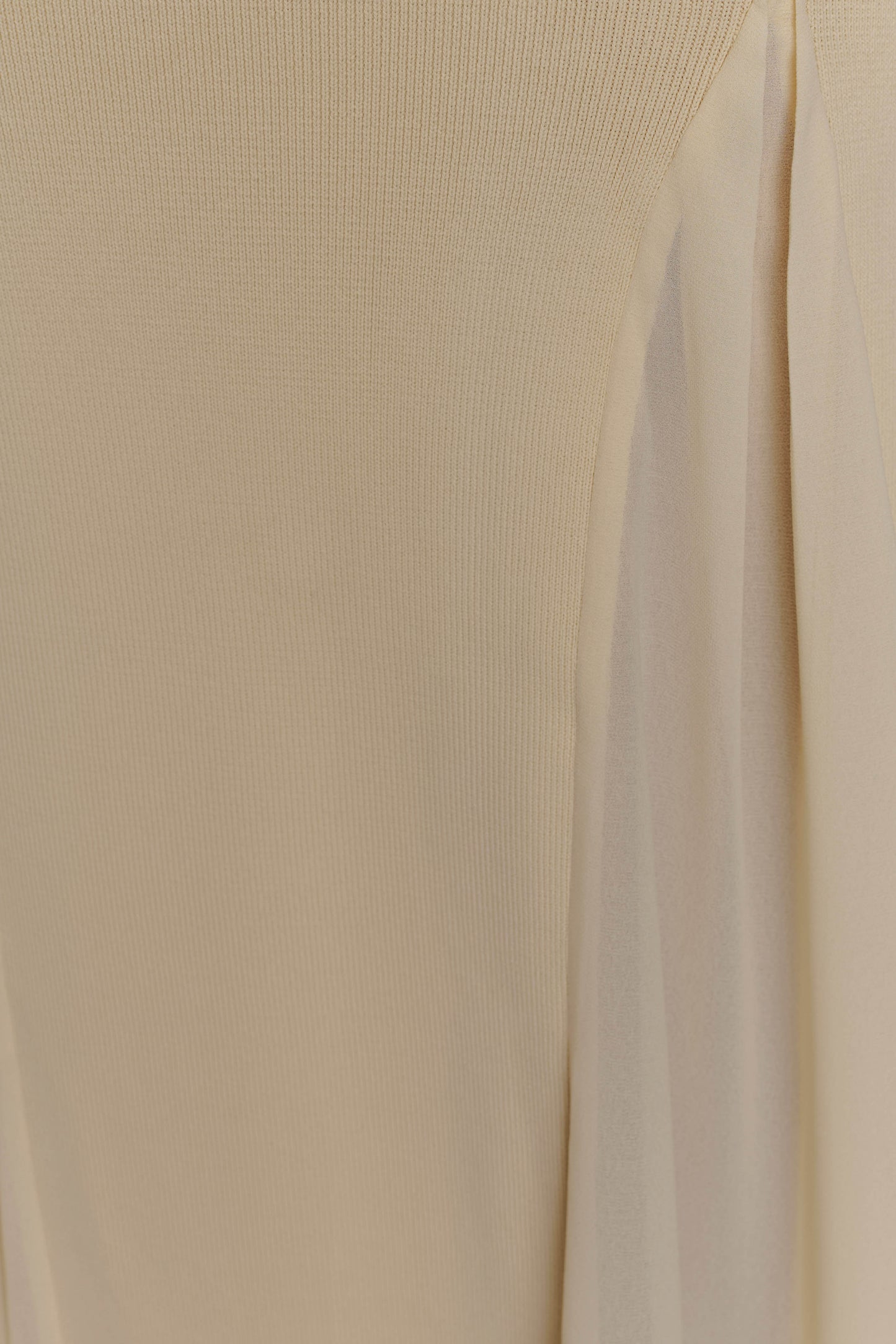 Soleil Knit And Mesh Halter Maxi Dress - Cream