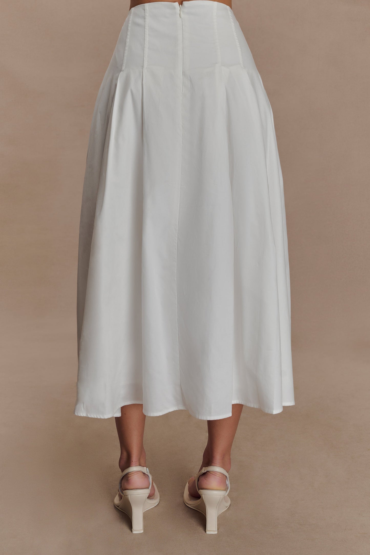 Mae A-Line Midi Skirt - White