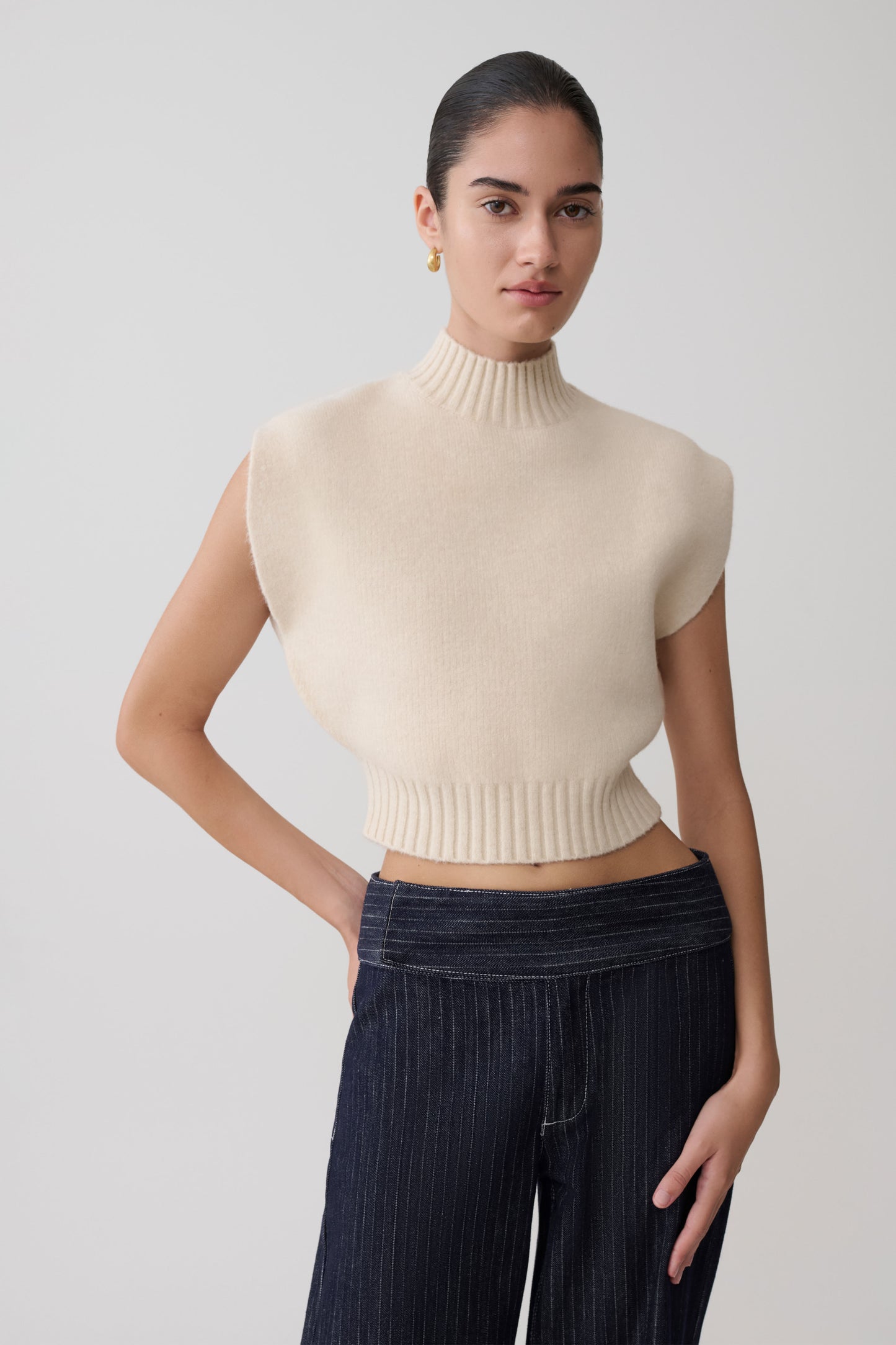 Niko Knit Oversized Top - Ivory