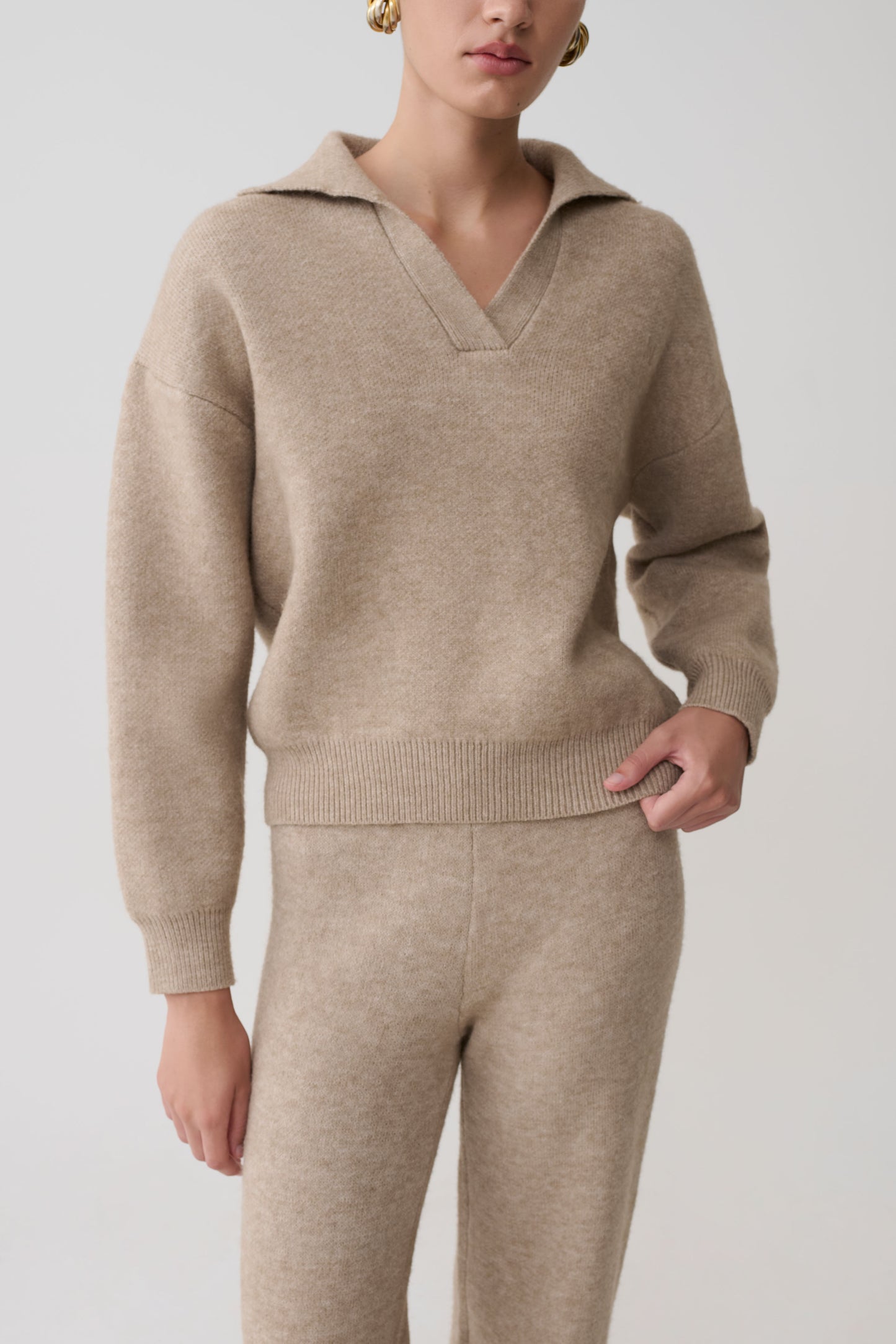 Luca Knit Jumper - Beige Marle