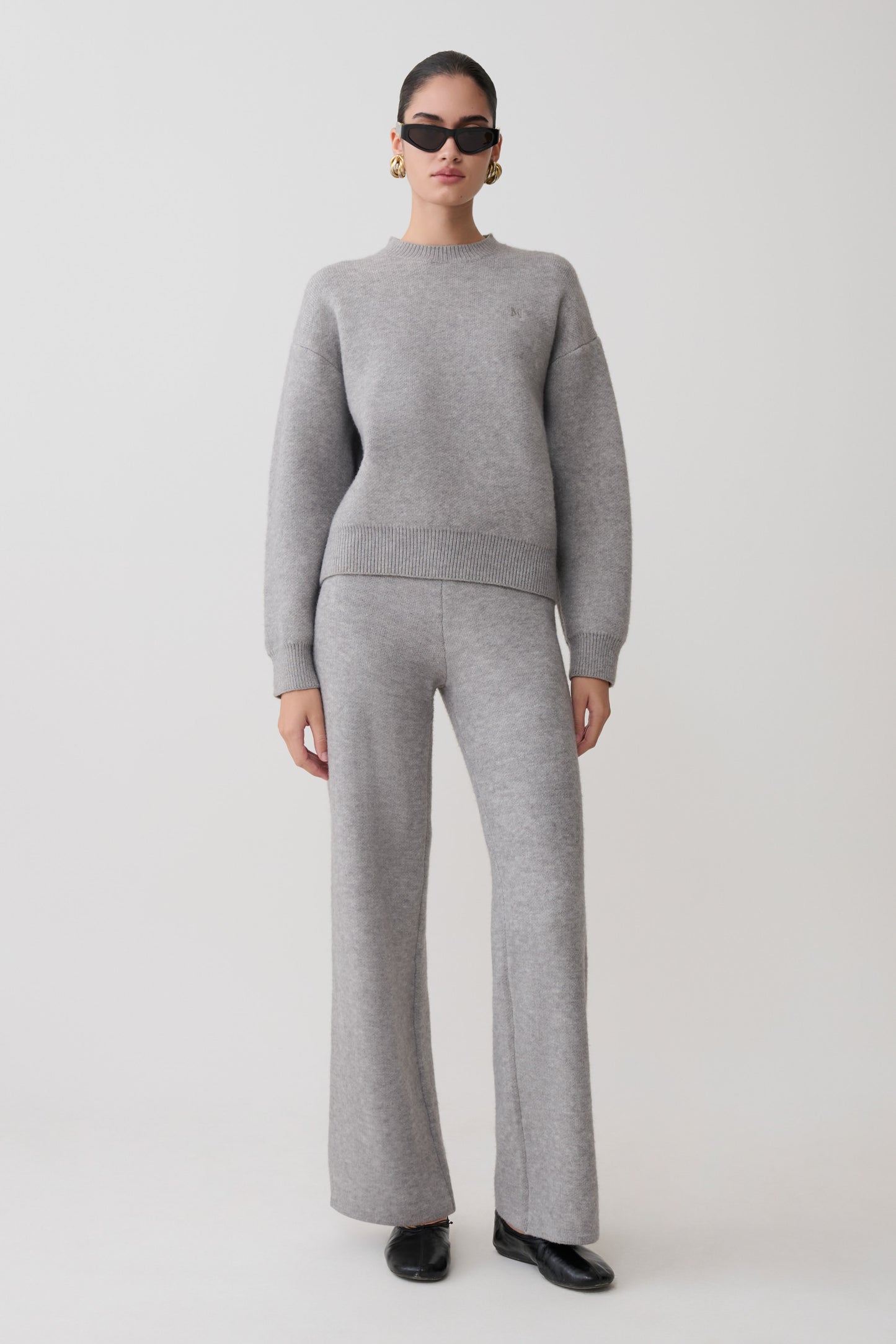 Lulu Oversized Knit Jumper - Grey Marle