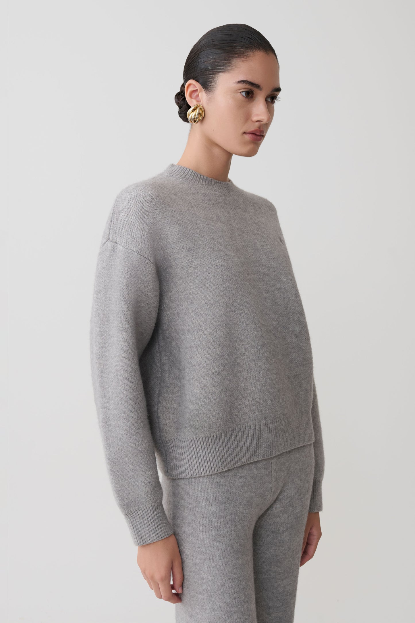 Lulu Oversized Knit Jumper - Grey Marle