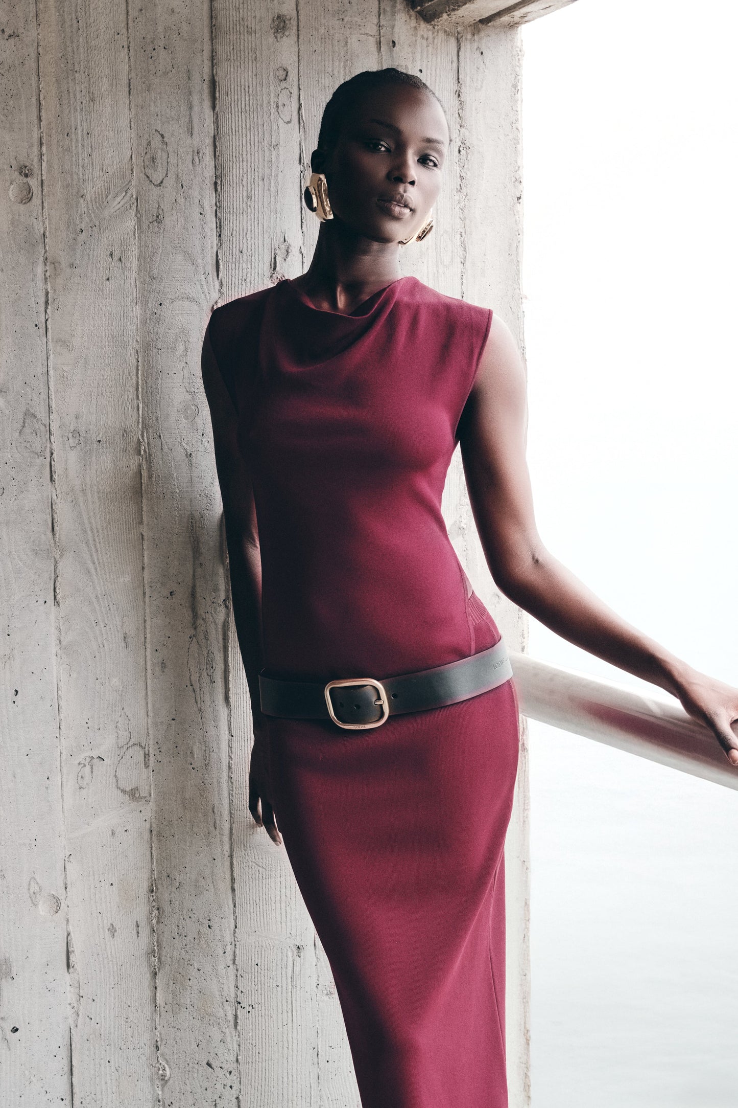 Francisca Cowl Neck Knit Top - Merlot