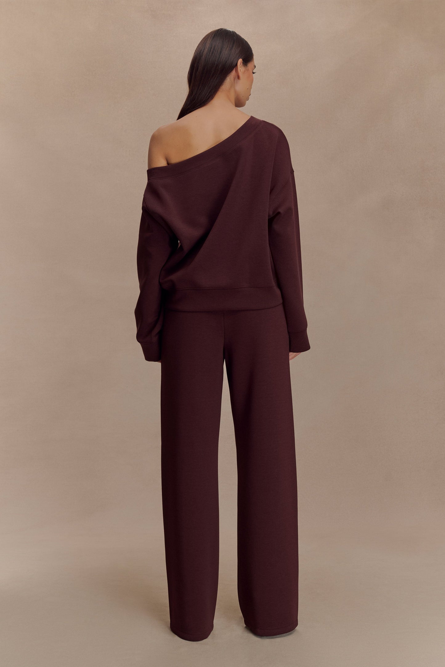 Aiden Slouchy Crew Jumper - Chocolate