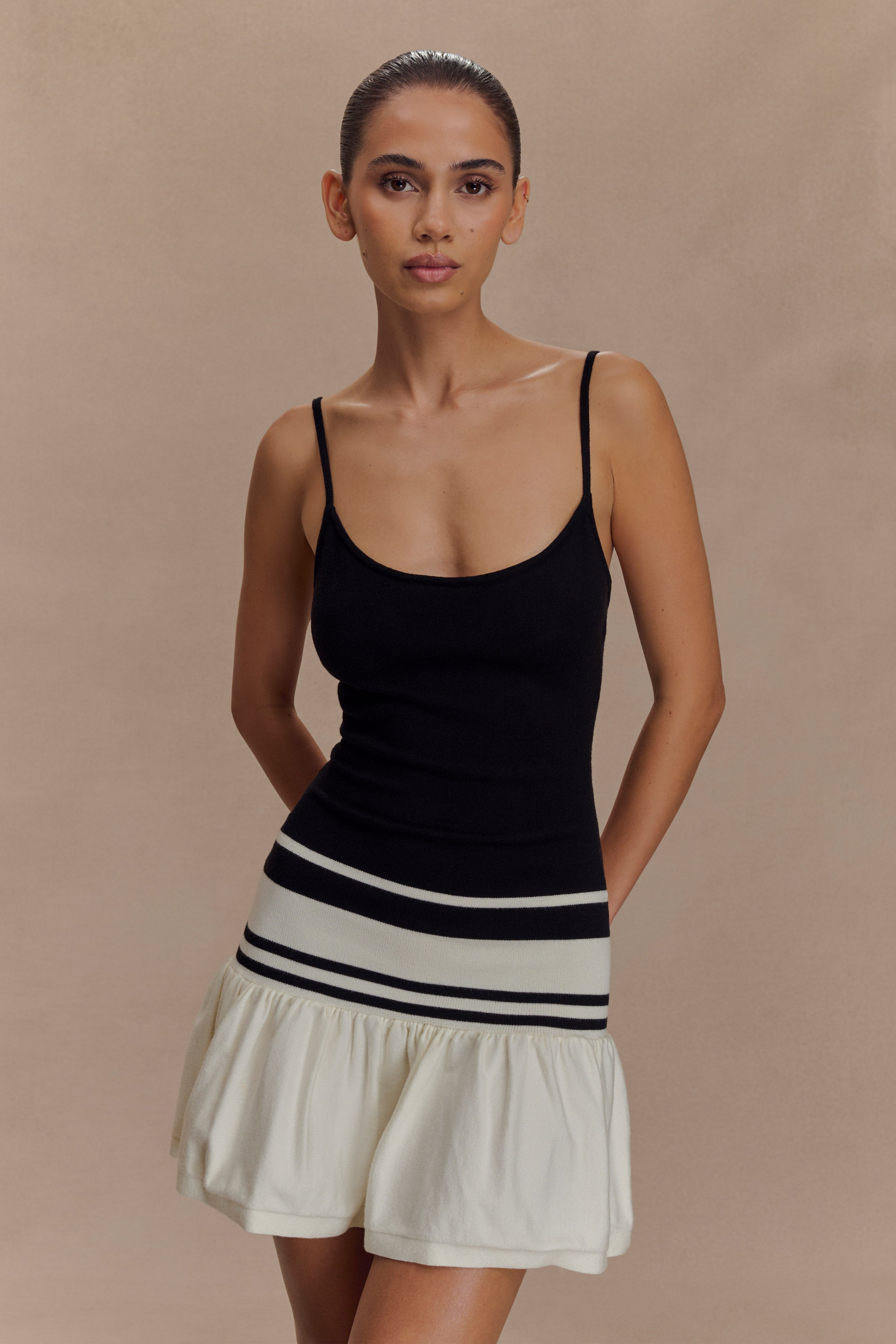 Ellison Contrast Knit Mini Dress