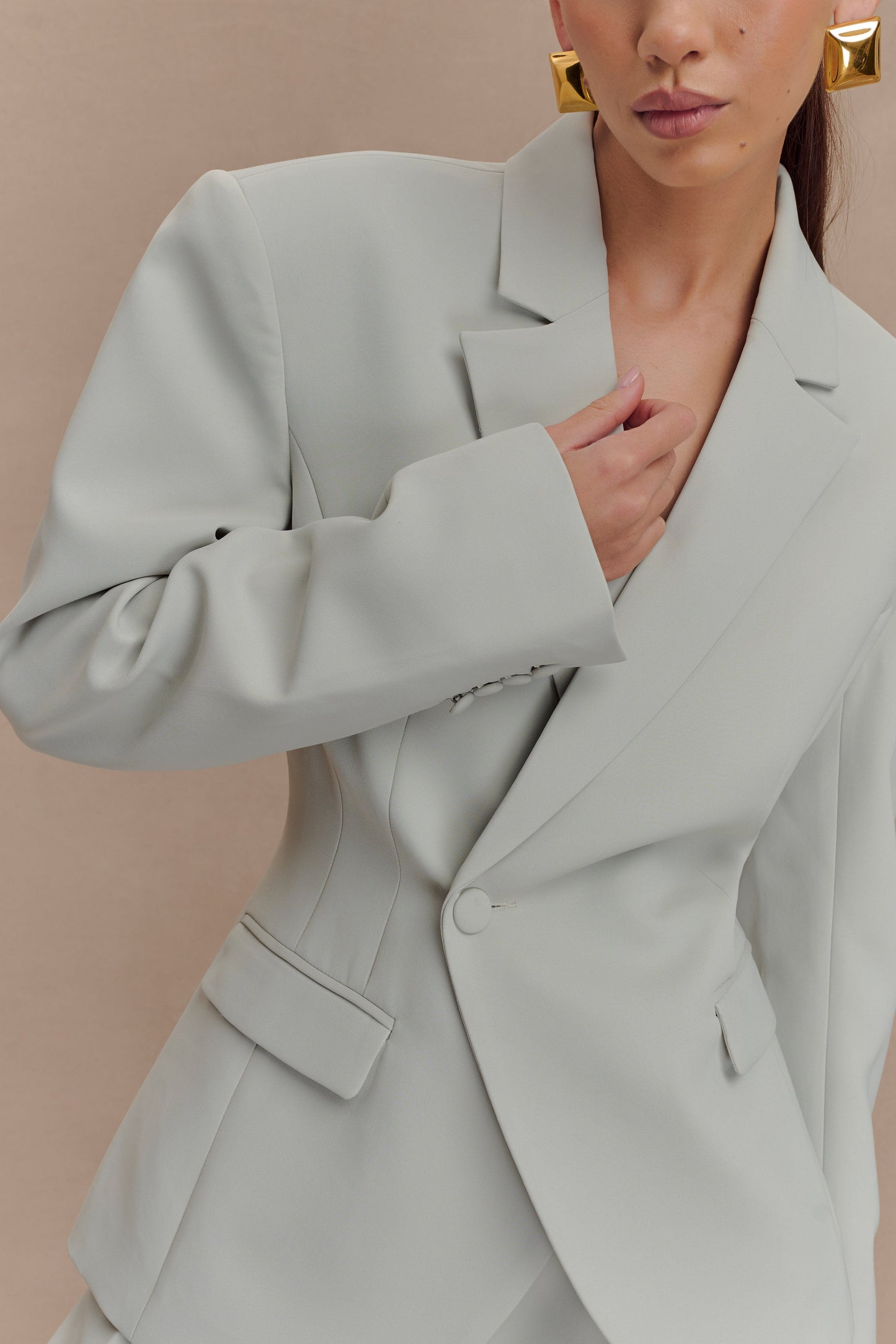 Jameson Cinched Suiting Blazer - Light Sage