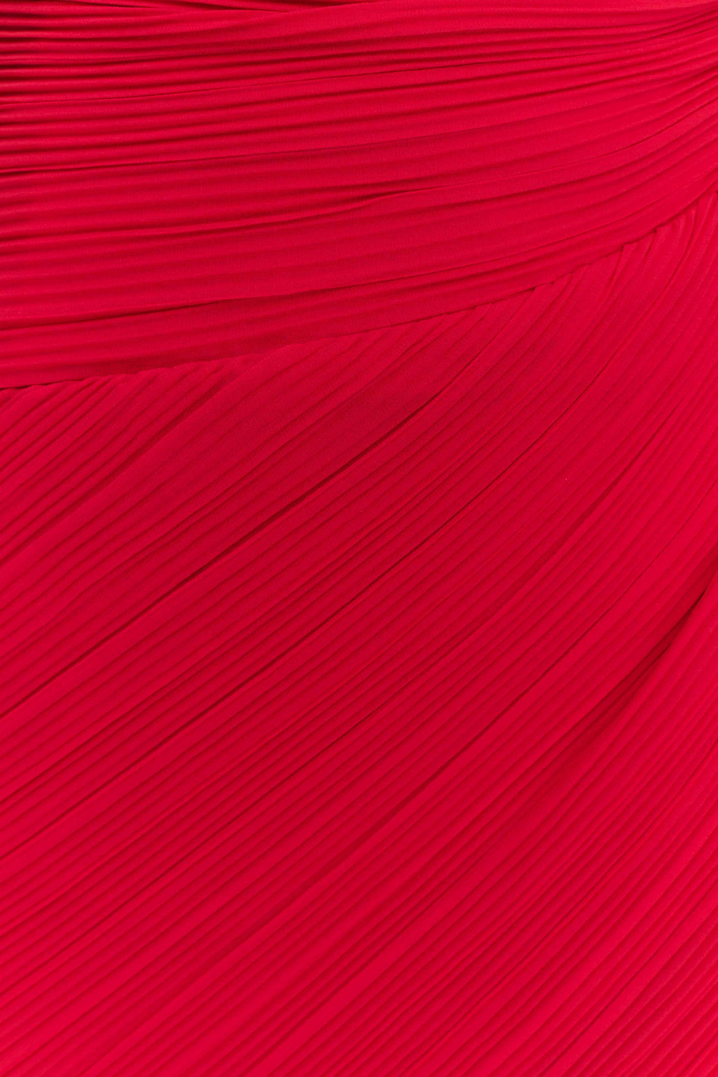 Tamara Shirred Chiffon Midi Dress - Red