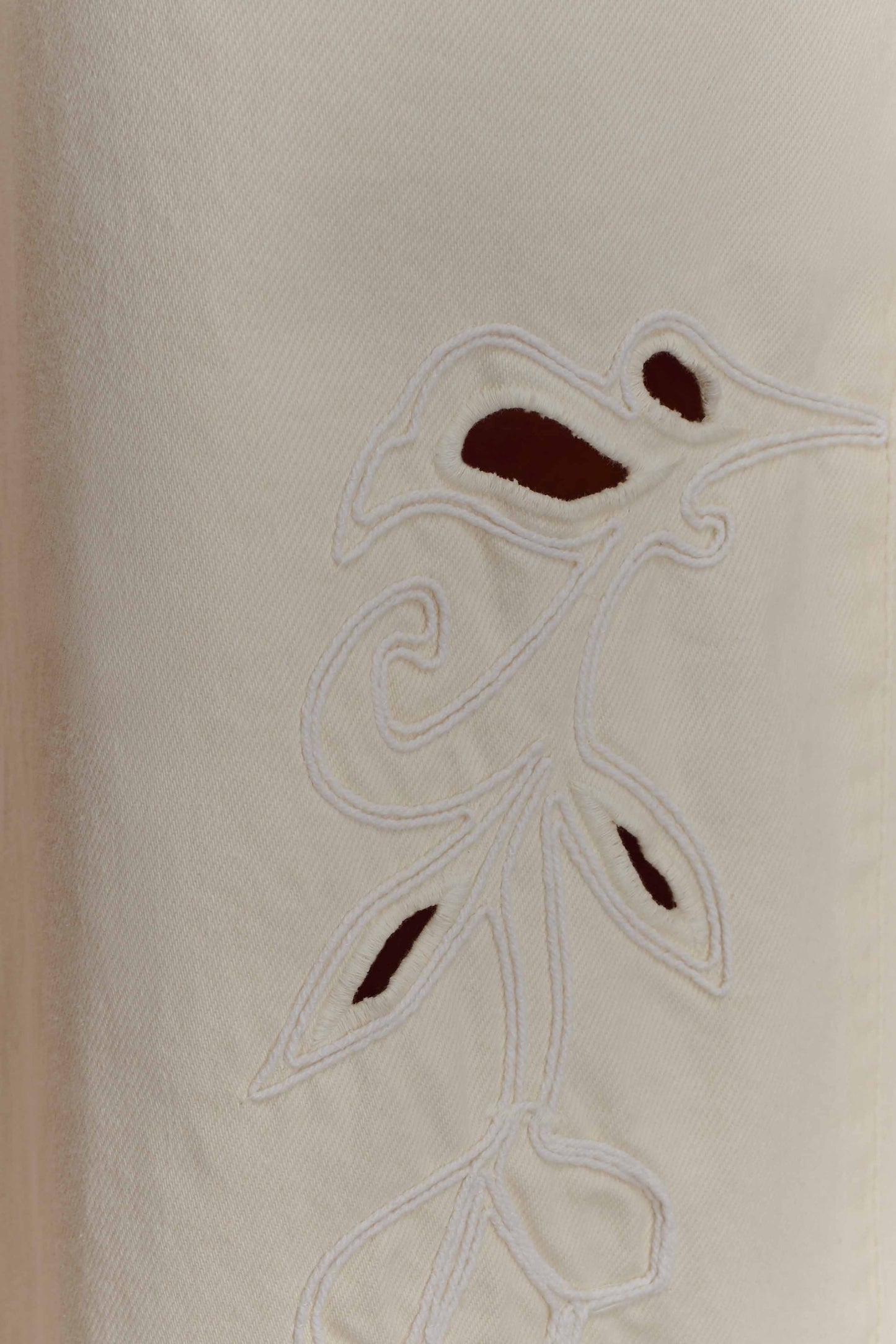 Carmella Embroided Jeans - Ecru