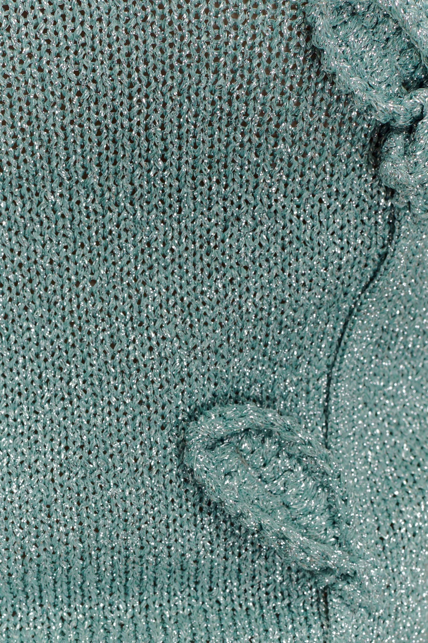 Leone One Shoulder Metallic Knit Top - Aqua