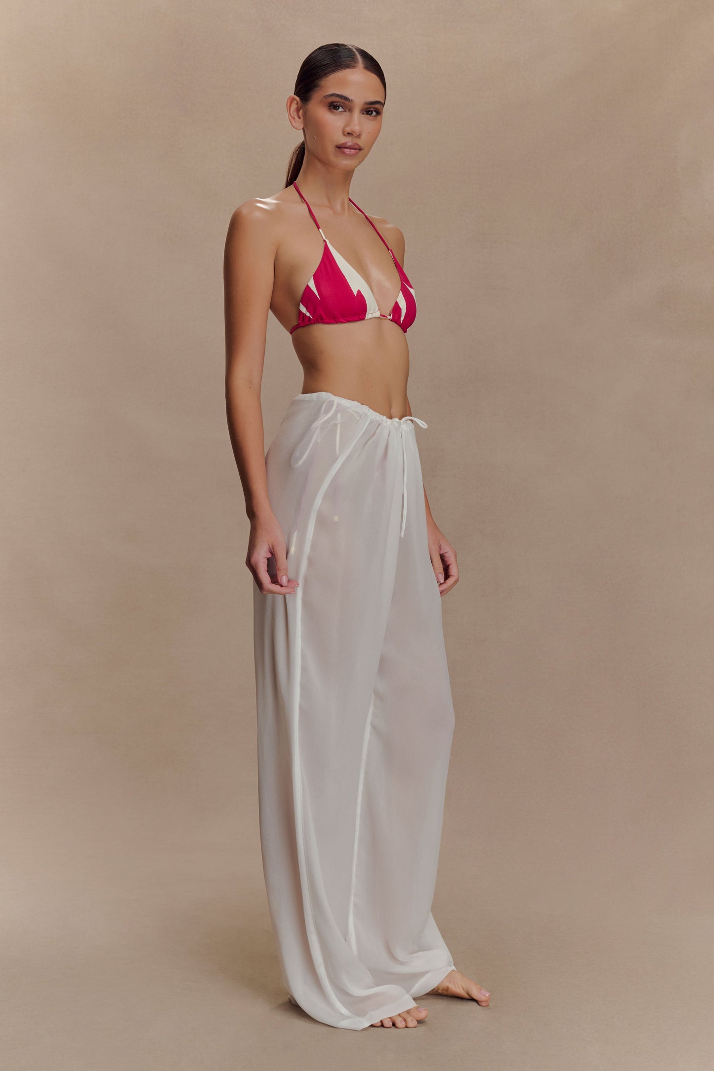 Tonya Sheer Straight Leg Pant - Ivory